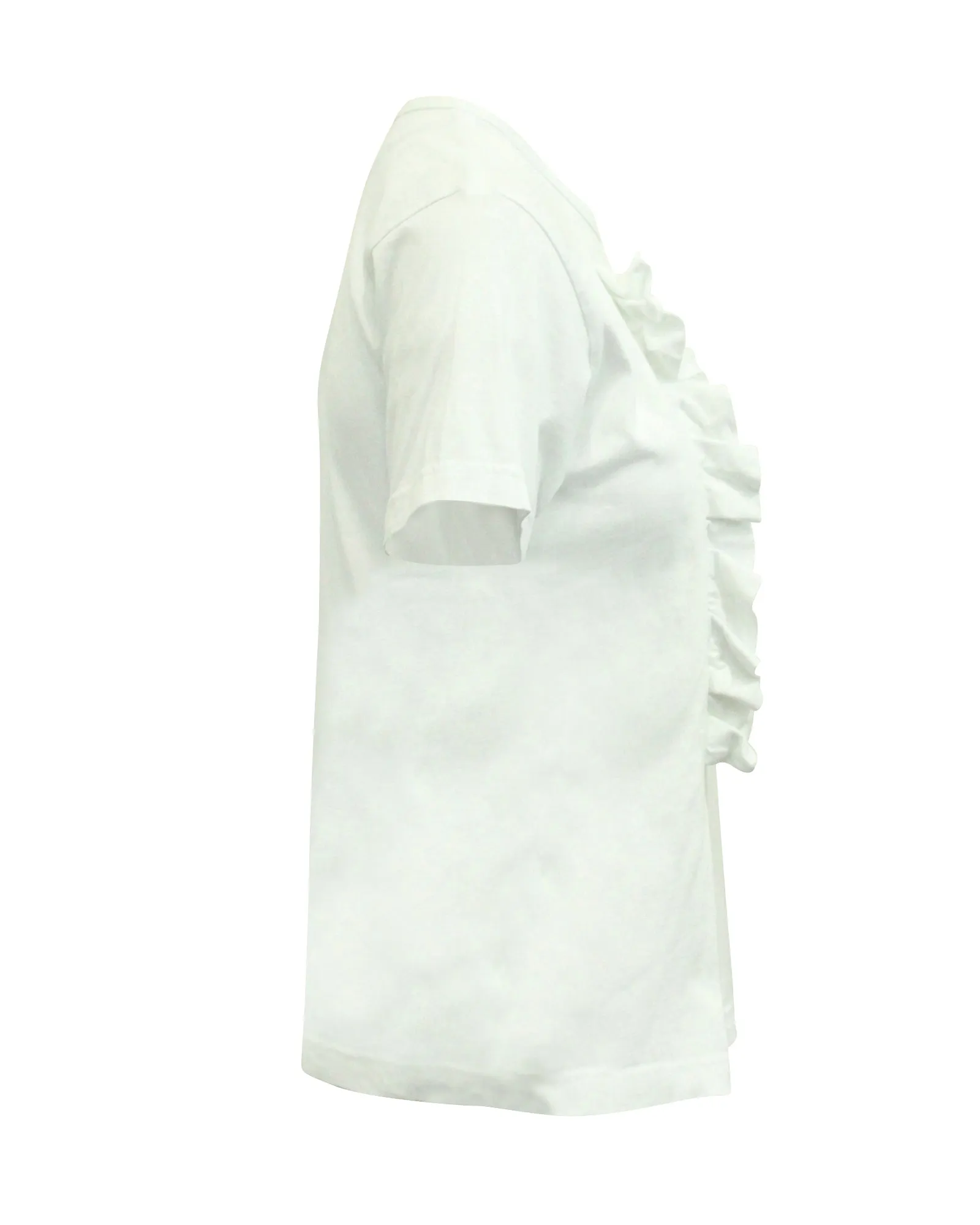 Comme Des Garcons Ruffle T-shirt in White Cotton