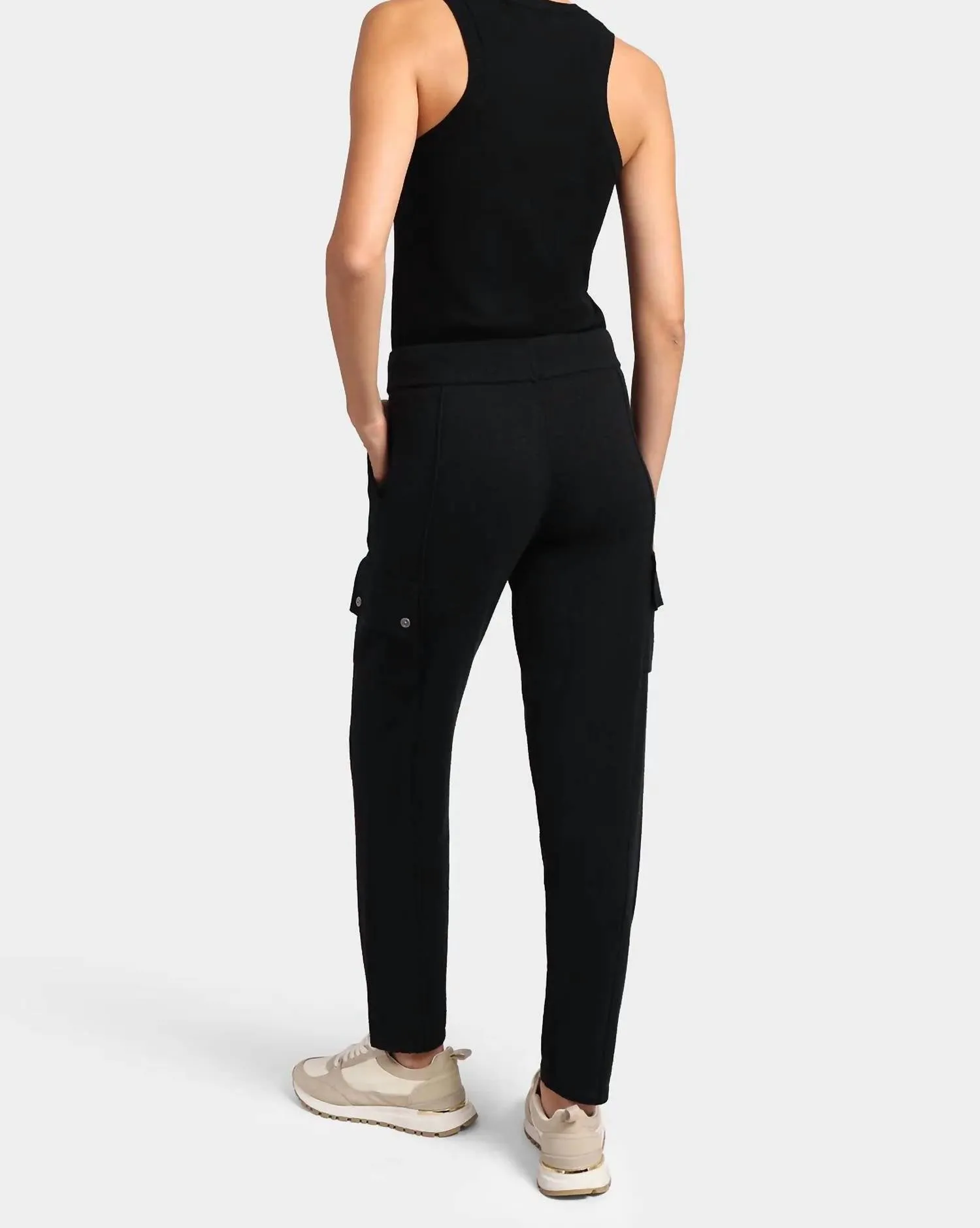 Cotton Cashmere Cargo Pant In Black Charcoal