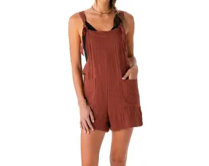 Cotton Romper In Nutmeg