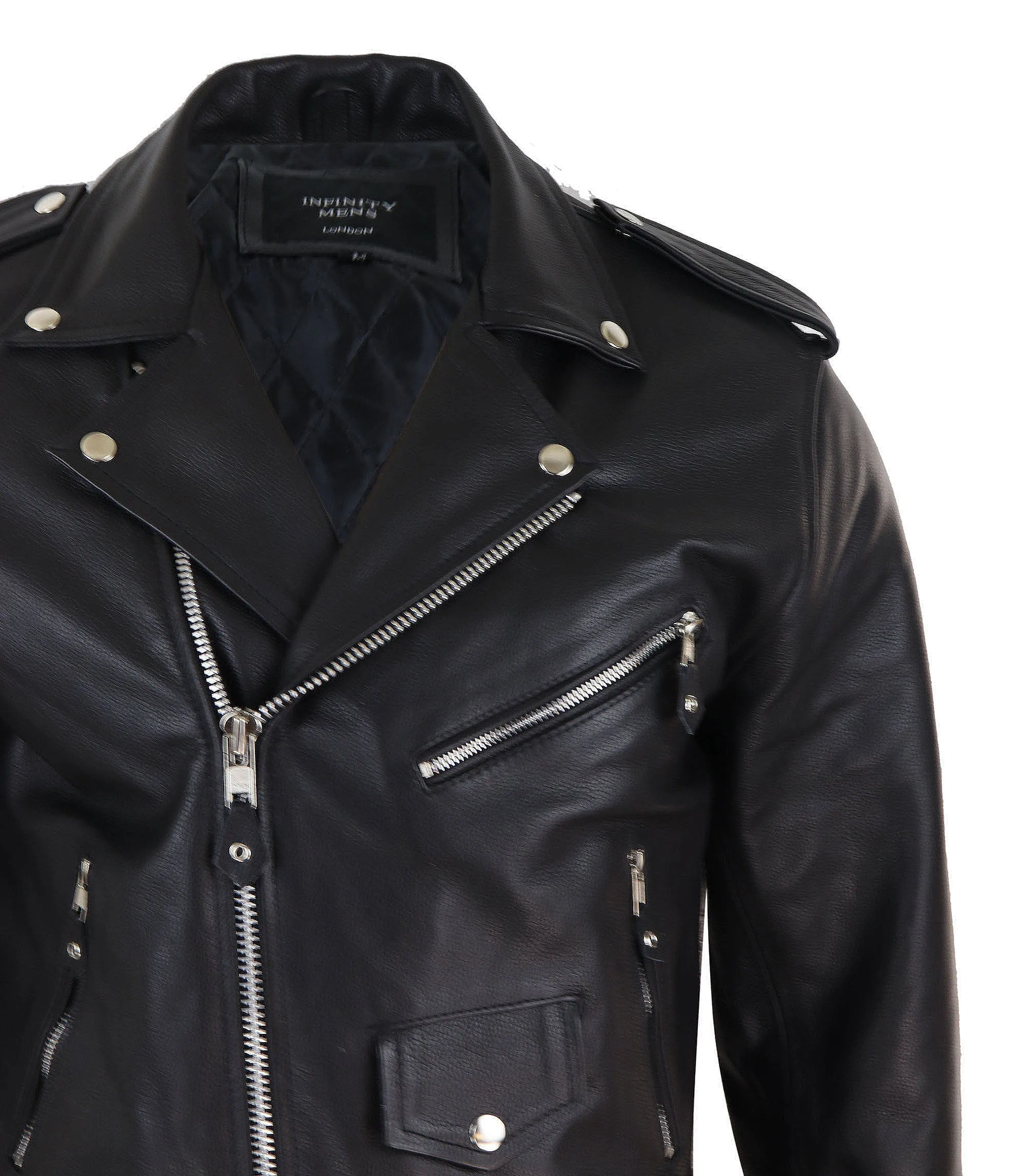 Cowhide Motorcycle Cross Zip Biker Jacket
