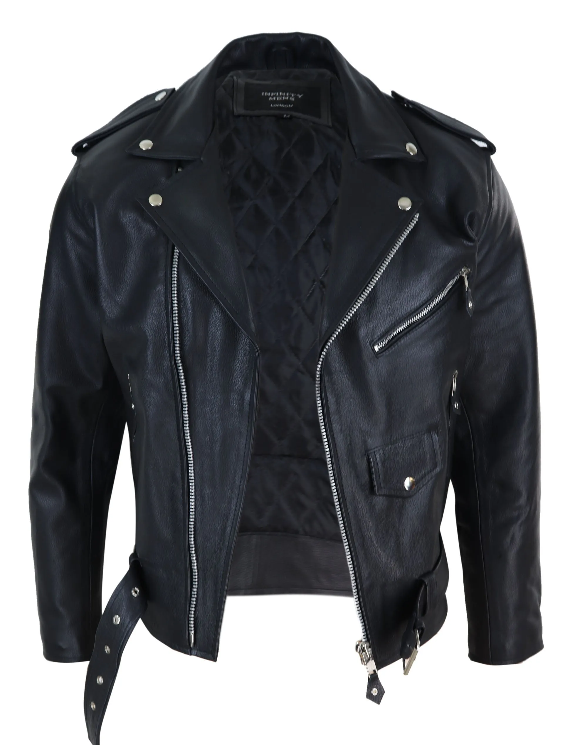 Cowhide Motorcycle Cross Zip Biker Jacket