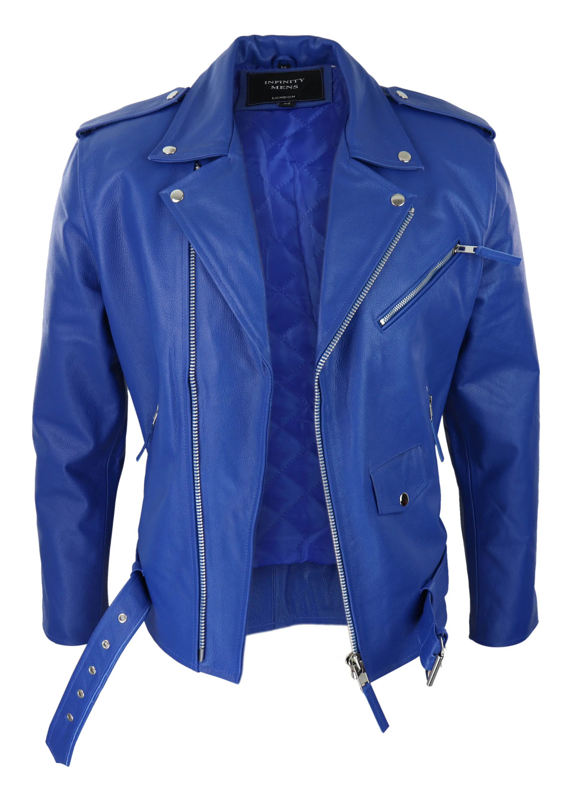 Cowhide Motorcycle Cross Zip Biker Jacket
