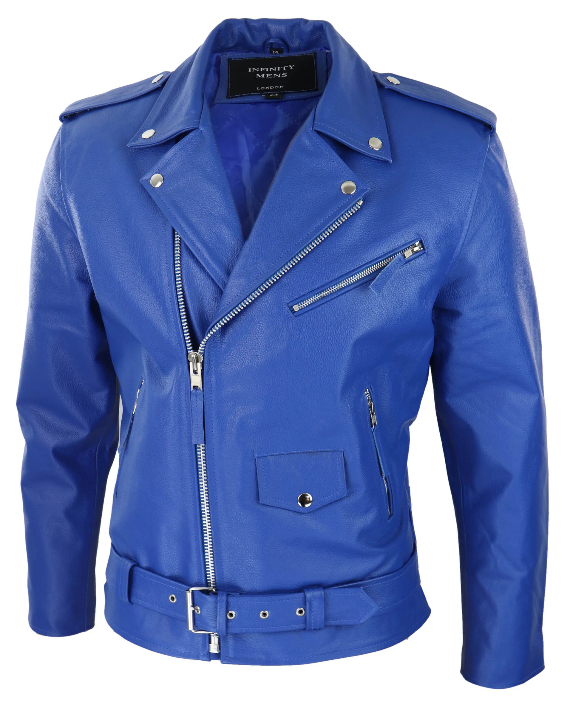 Cowhide Motorcycle Cross Zip Biker Jacket
