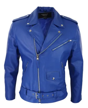 Cowhide Motorcycle Cross Zip Biker Jacket