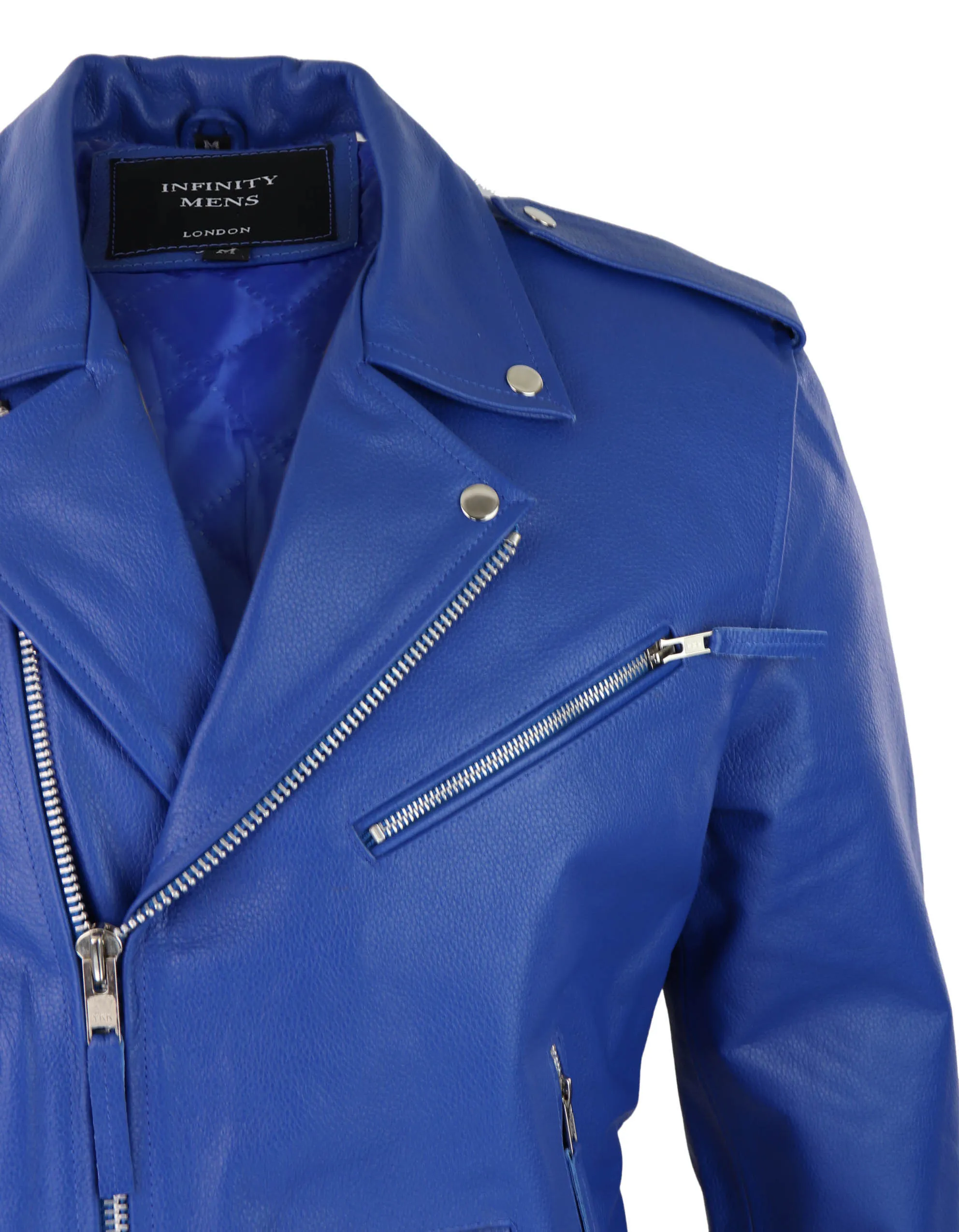 Cowhide Motorcycle Cross Zip Biker Jacket