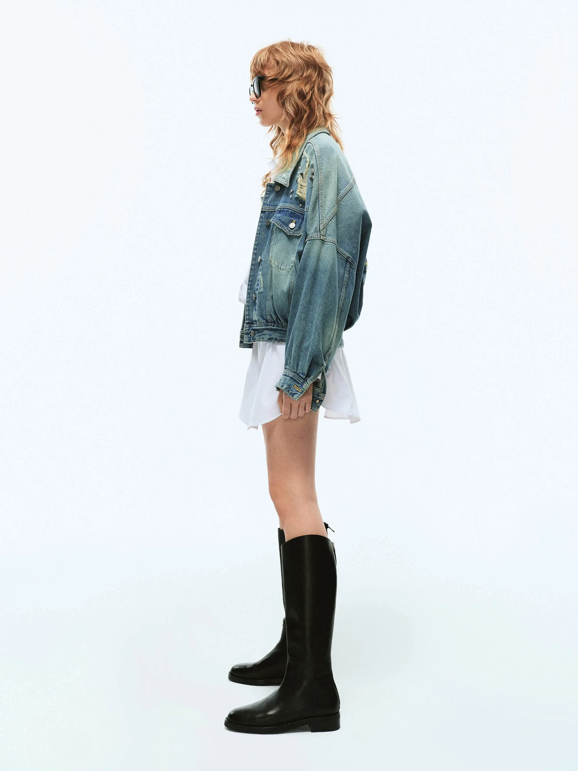 Crystal Detail Denim Jacket