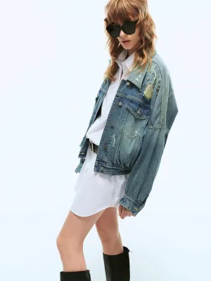Crystal Detail Denim Jacket