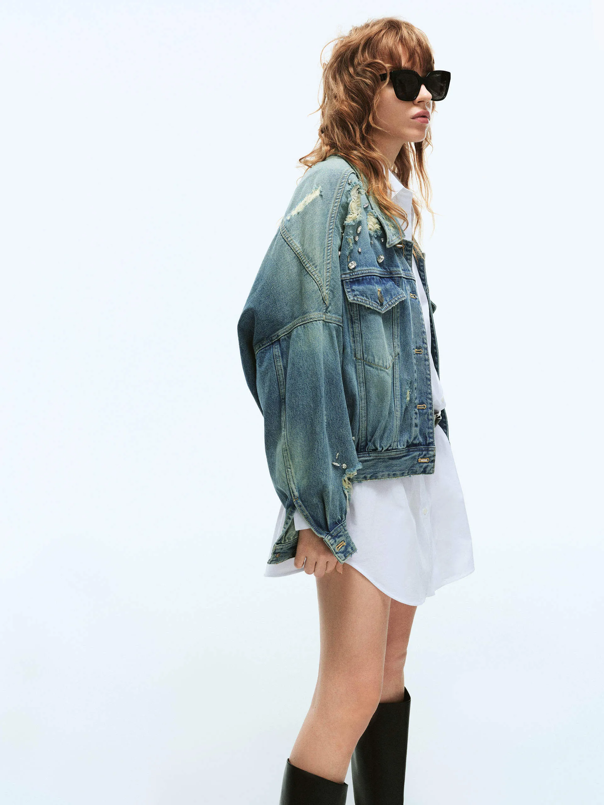 Crystal Detail Denim Jacket