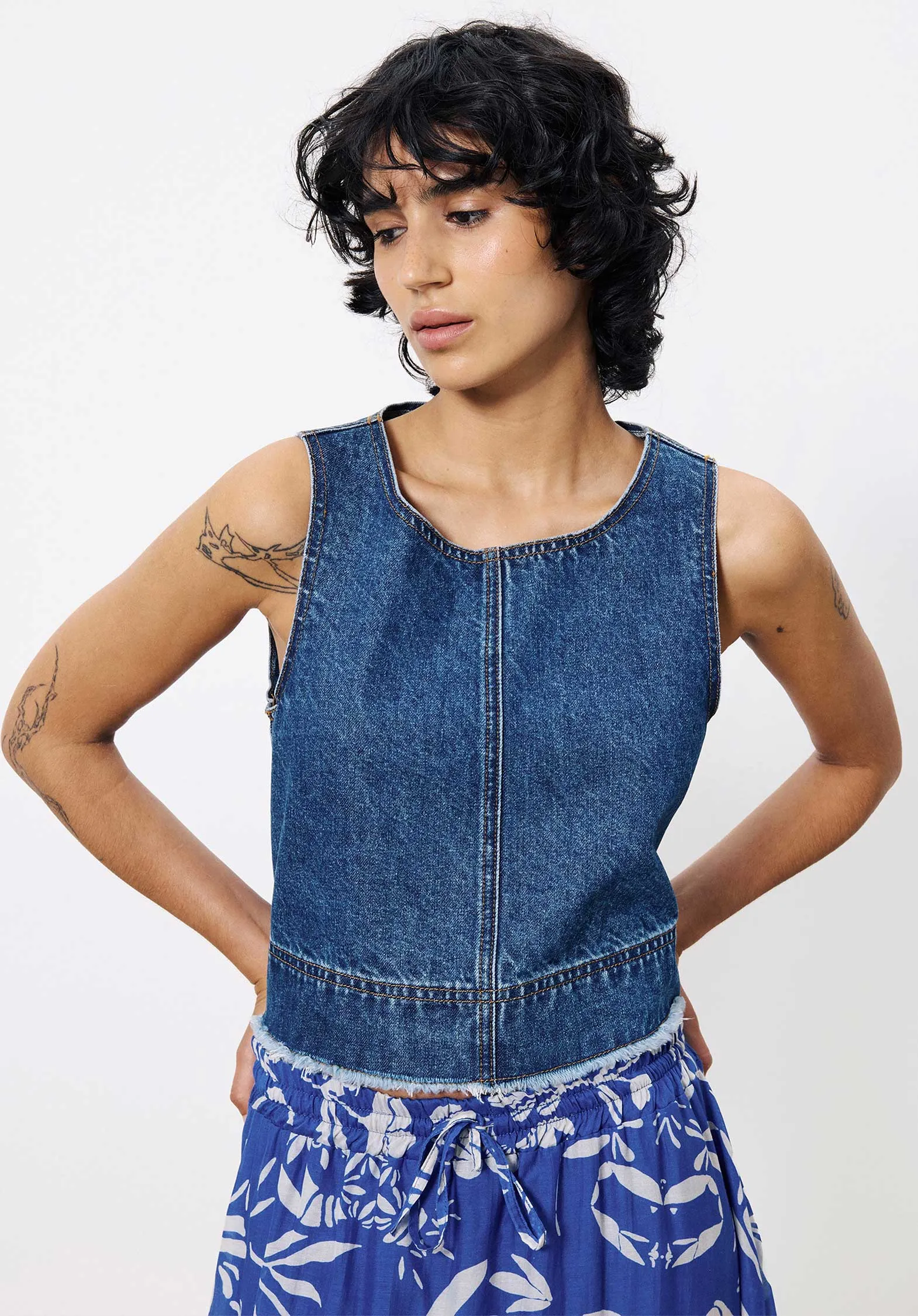 Denim Blouse Chc-25041 Dafne Bleu-Jean