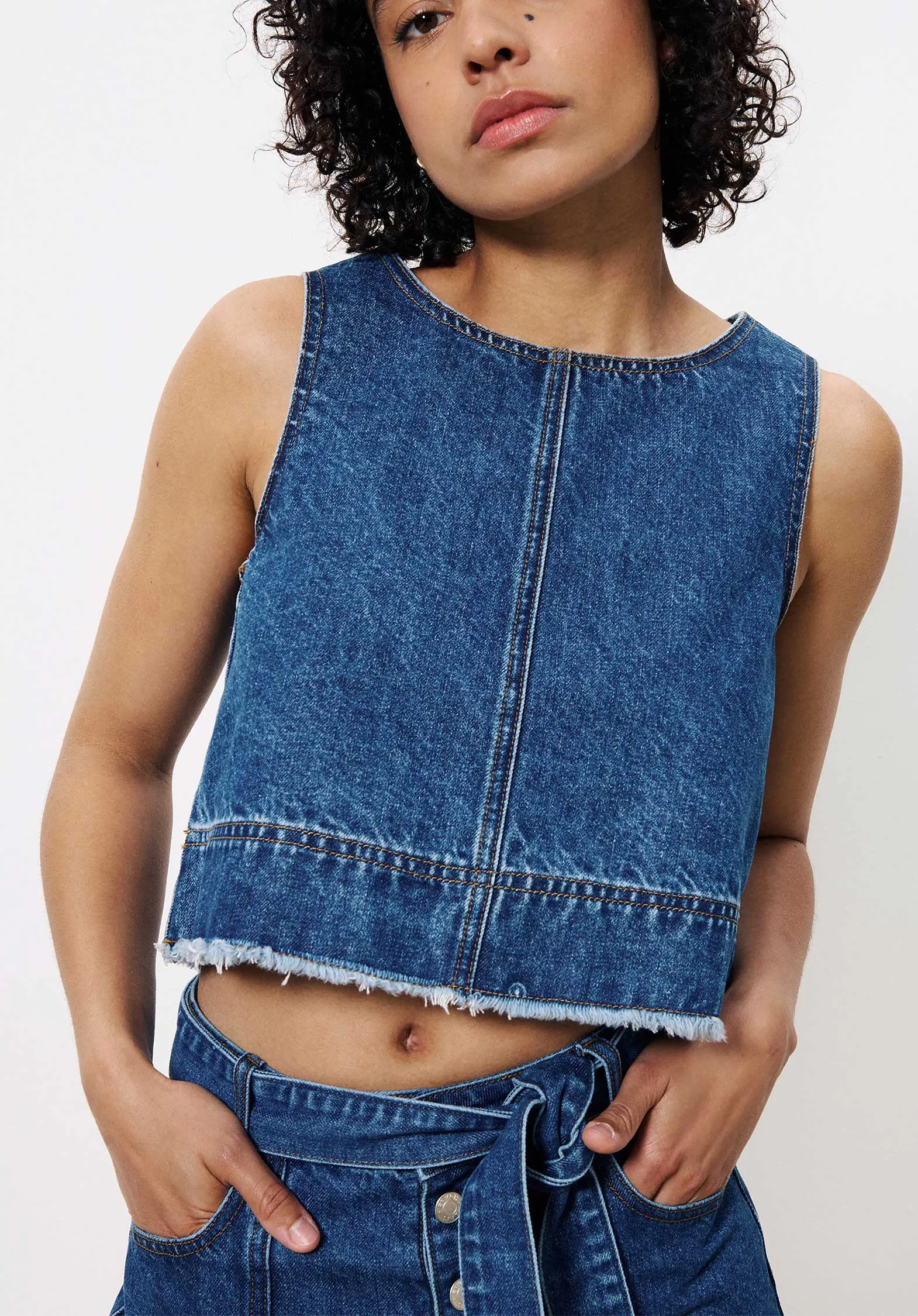 Denim Blouse Chc-25041 Dafne Bleu-Jean
