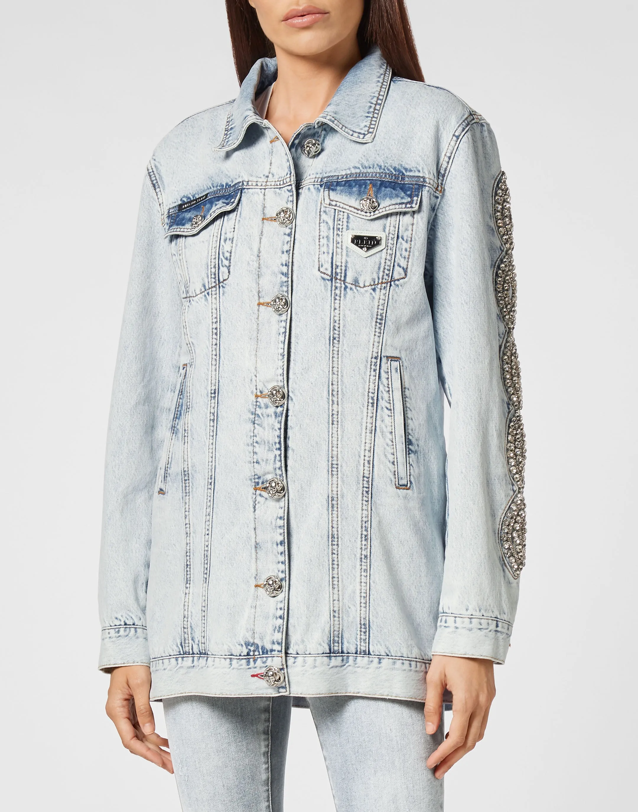 Denim Jacket Crystal Cable