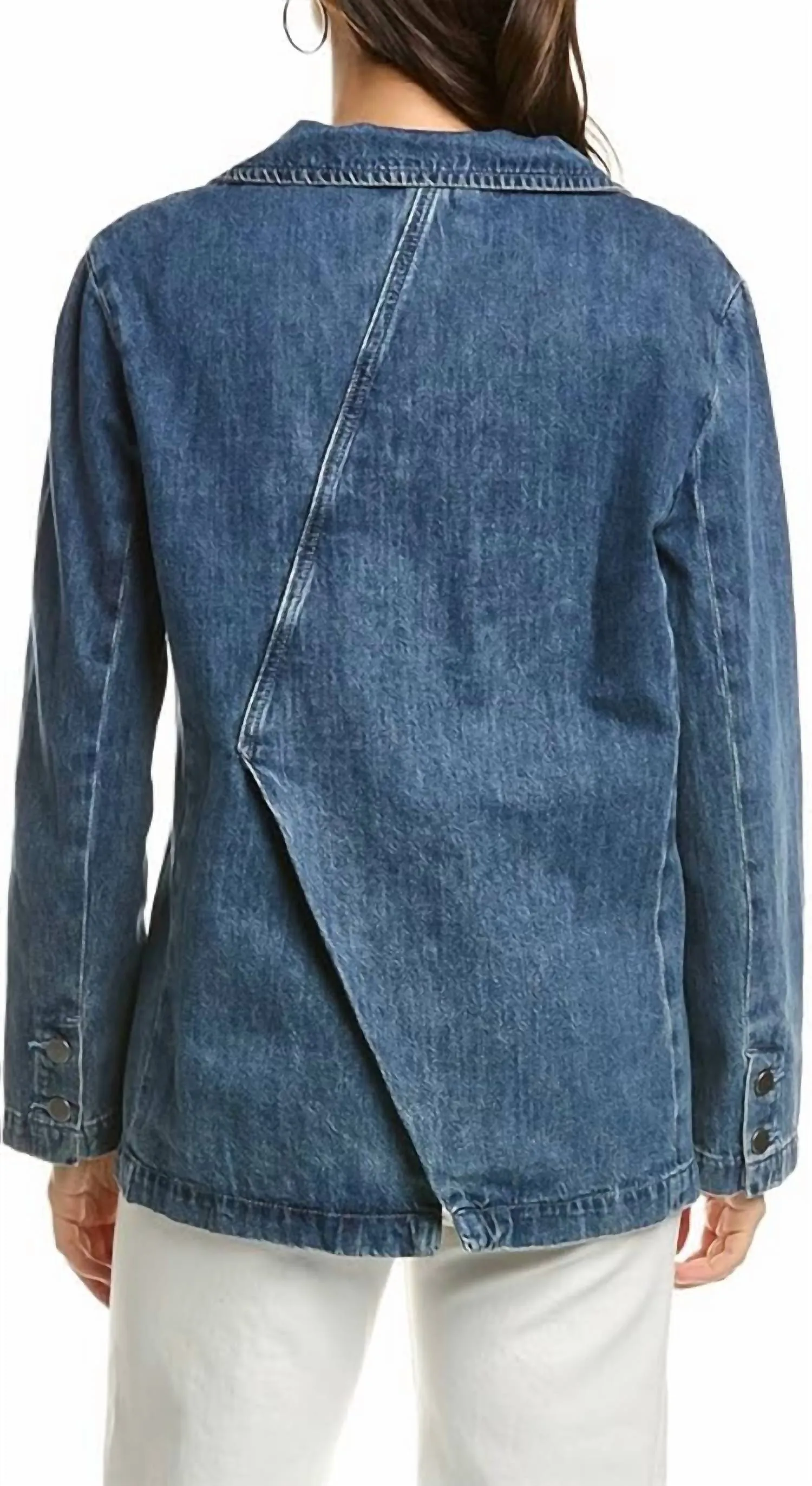Denim Oversize Blazer In Denim Blue