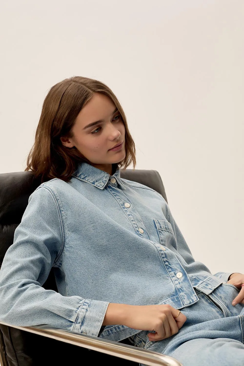 Denim Shirt L Lazare Bleach