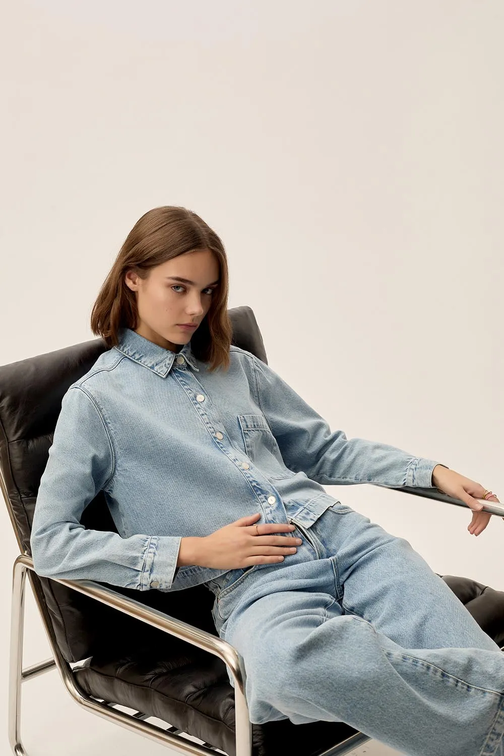 Denim Shirt L Lazare Bleach