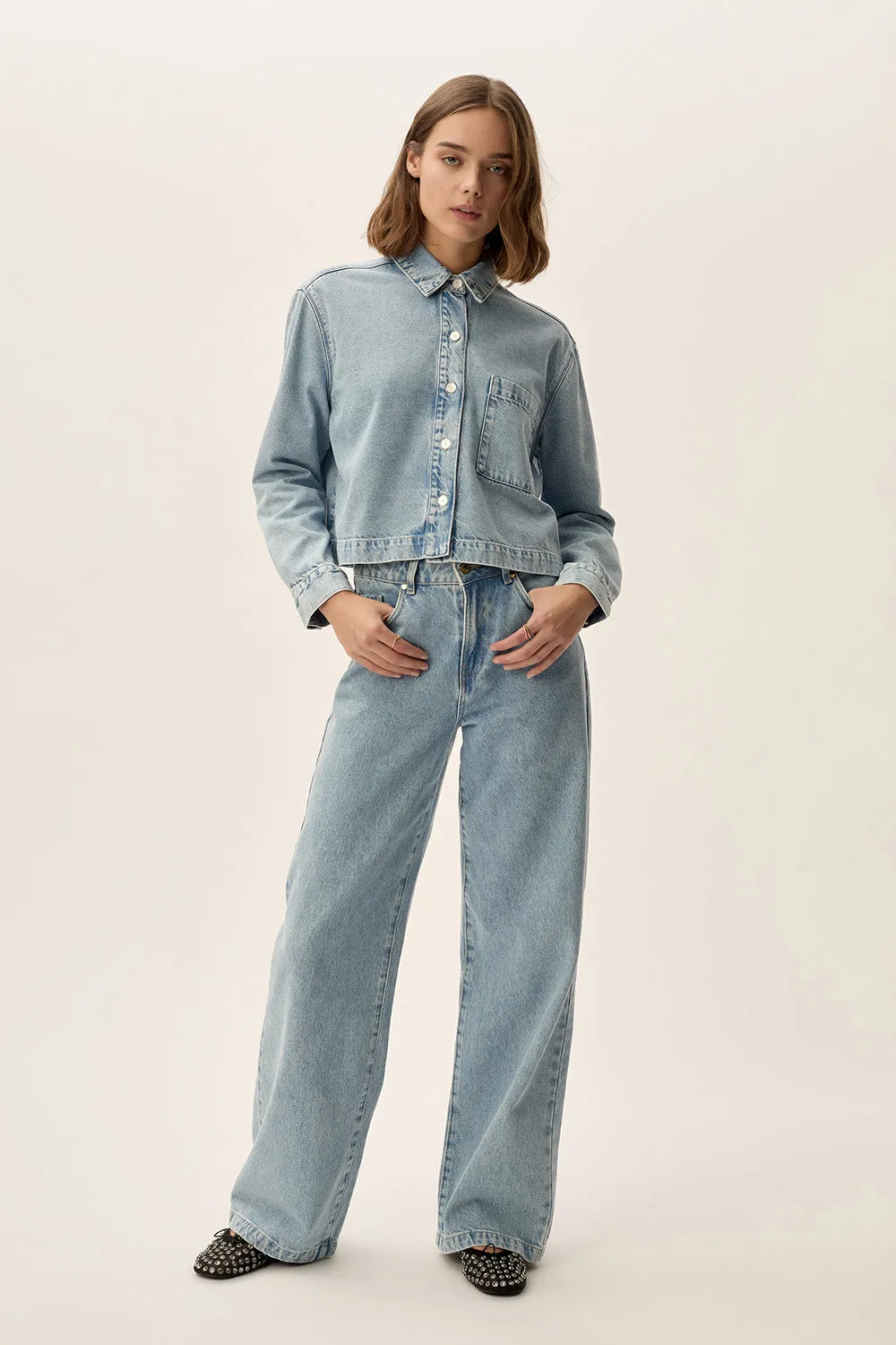Denim Shirt L Lazare Bleach