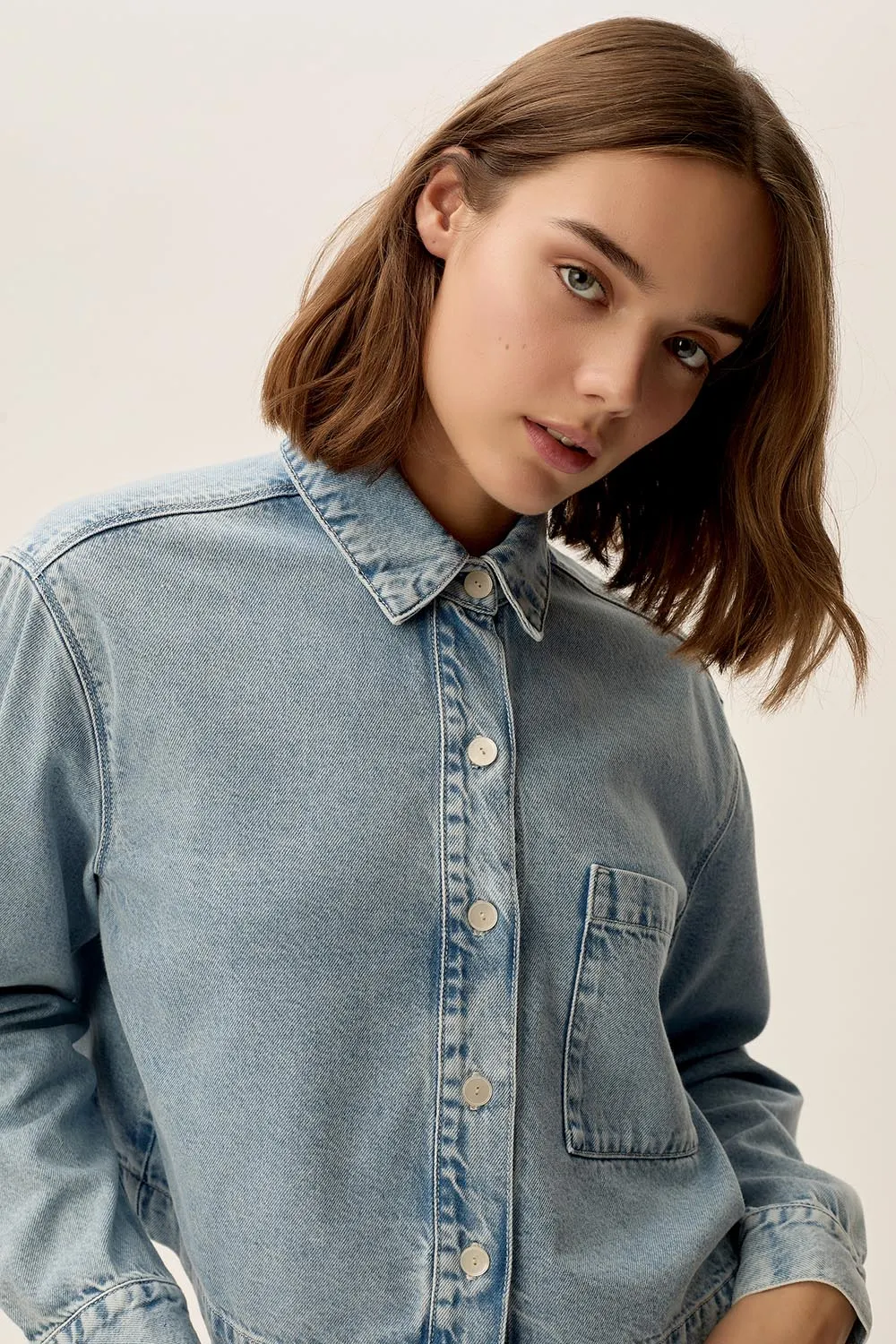 Denim Shirt L Lazare Bleach