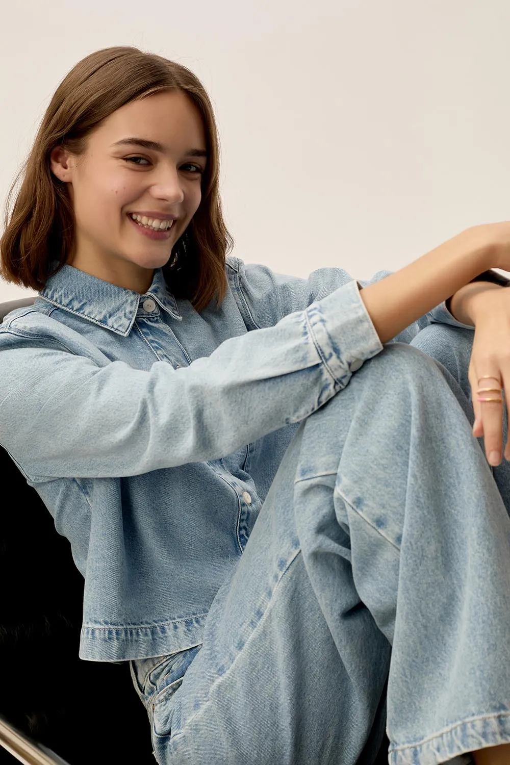 Denim Shirt L Lazare Bleach
