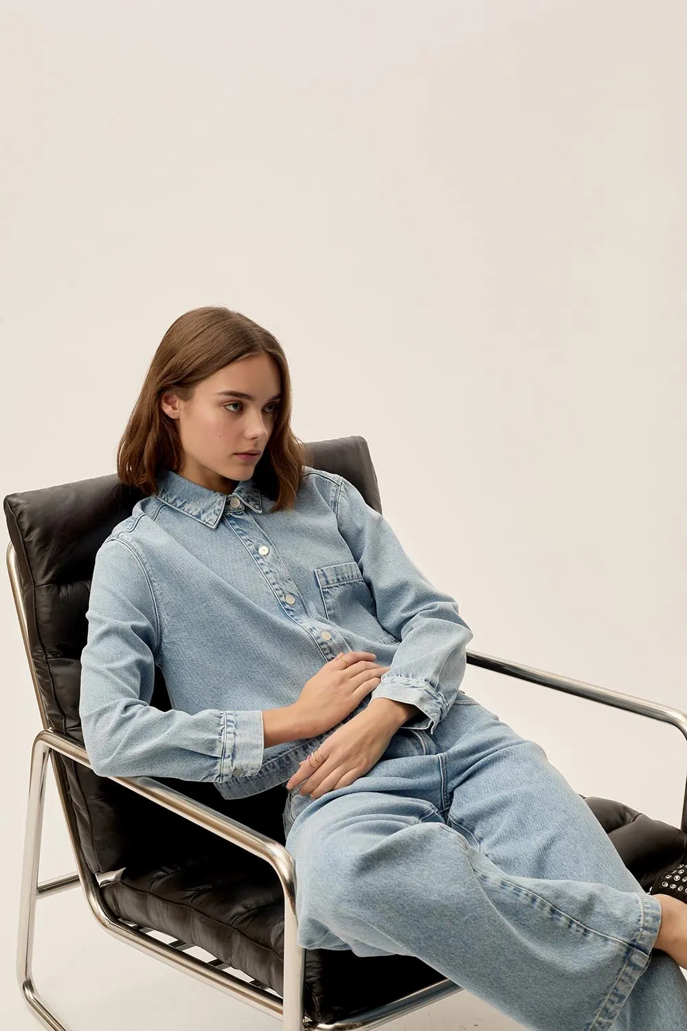 Denim Shirt L Lazare Bleach
