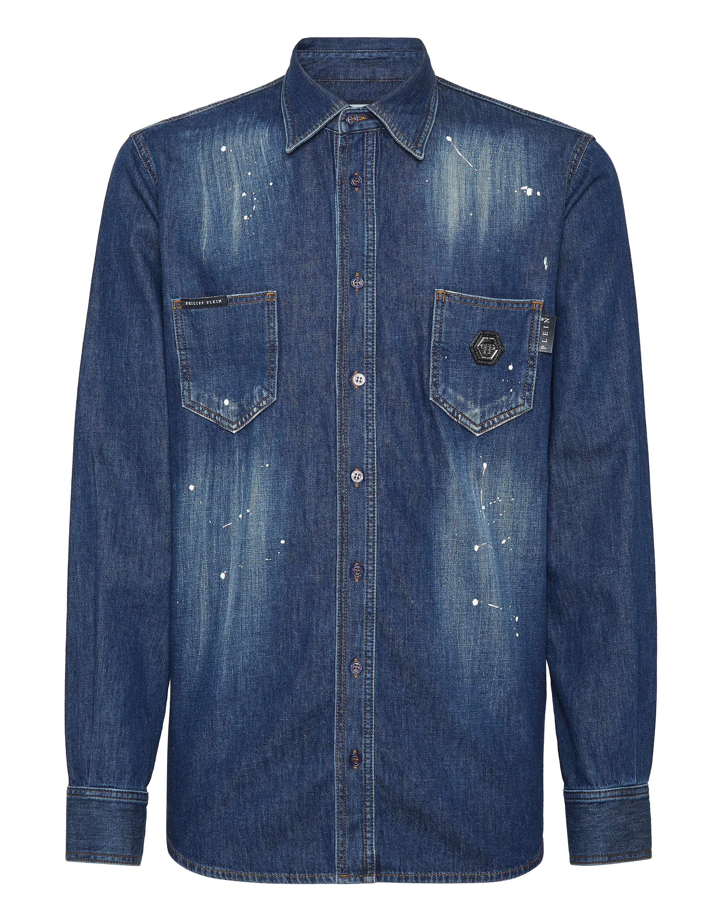 Denim Shirt Long-Sleeve Skull&amp;Bones