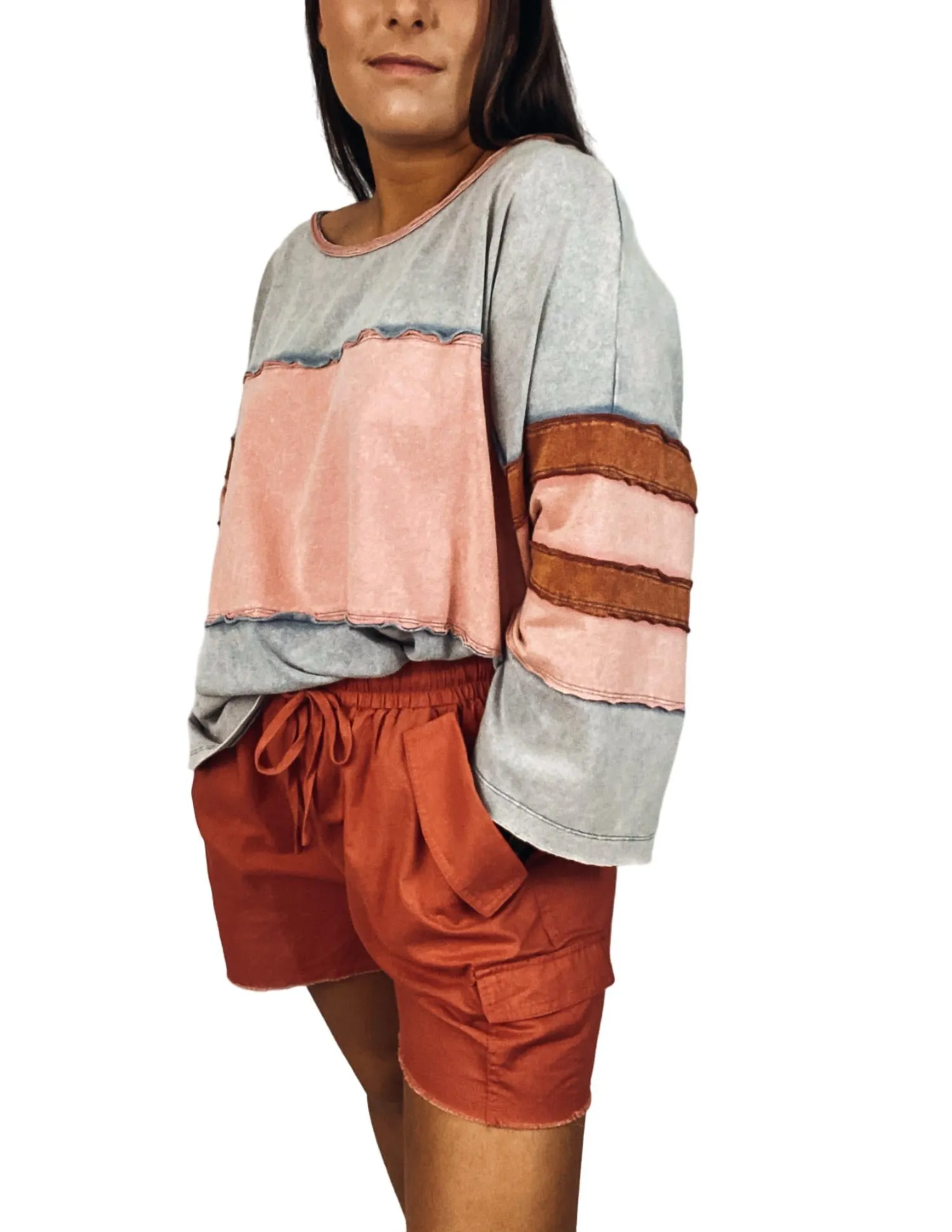 Denim Top In Multi