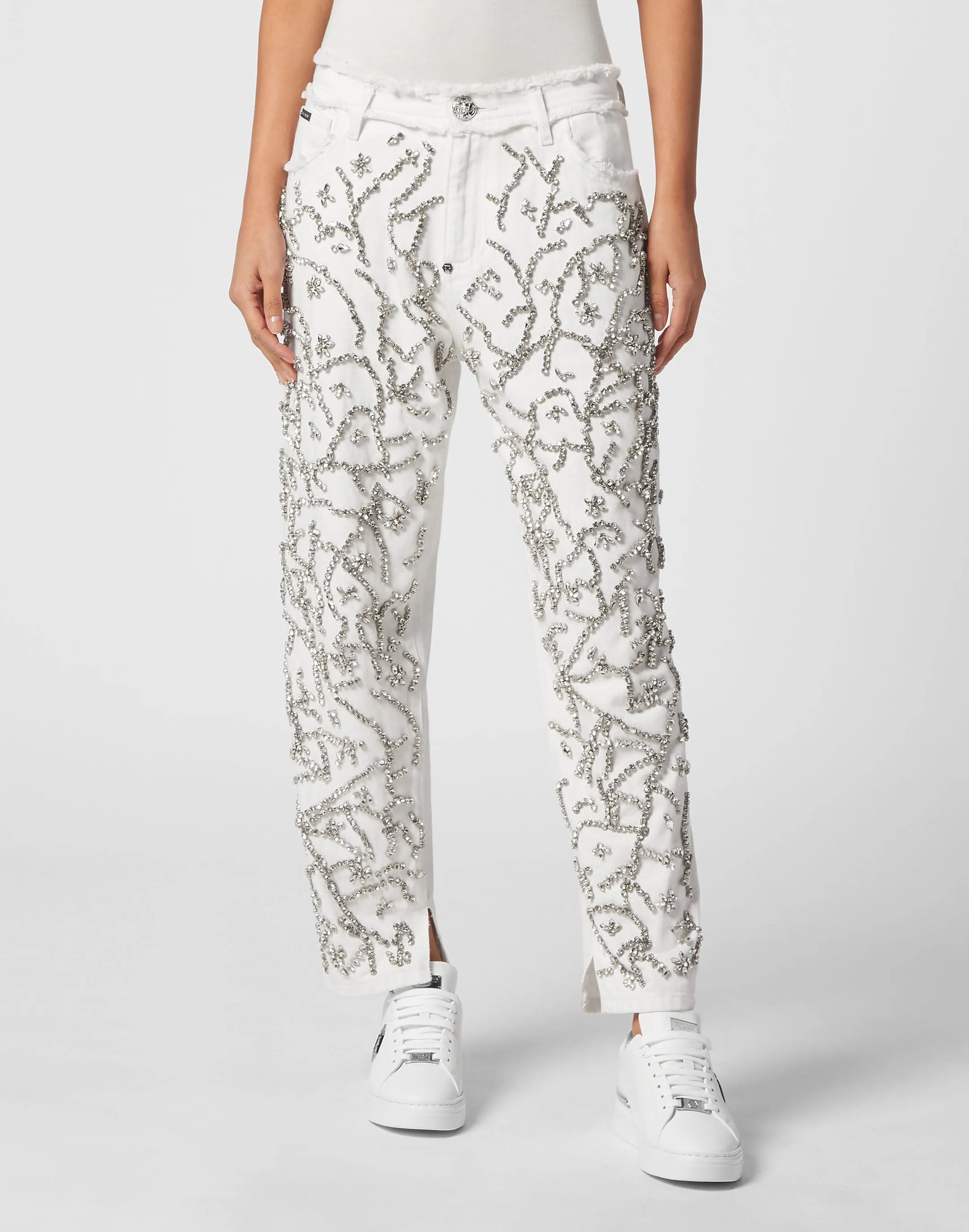 Denim Trousers Mom Fit Crystal