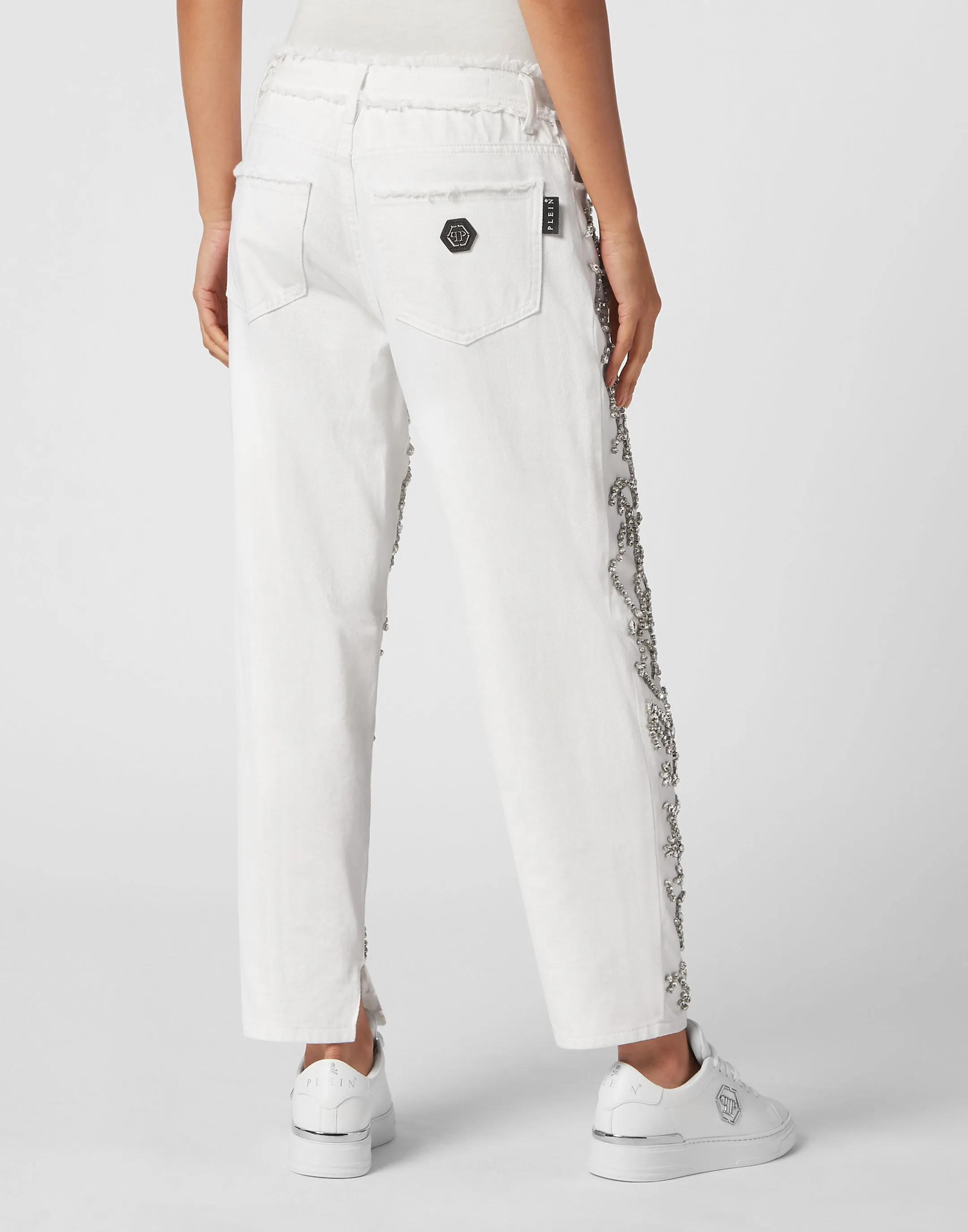 Denim Trousers Mom Fit Crystal