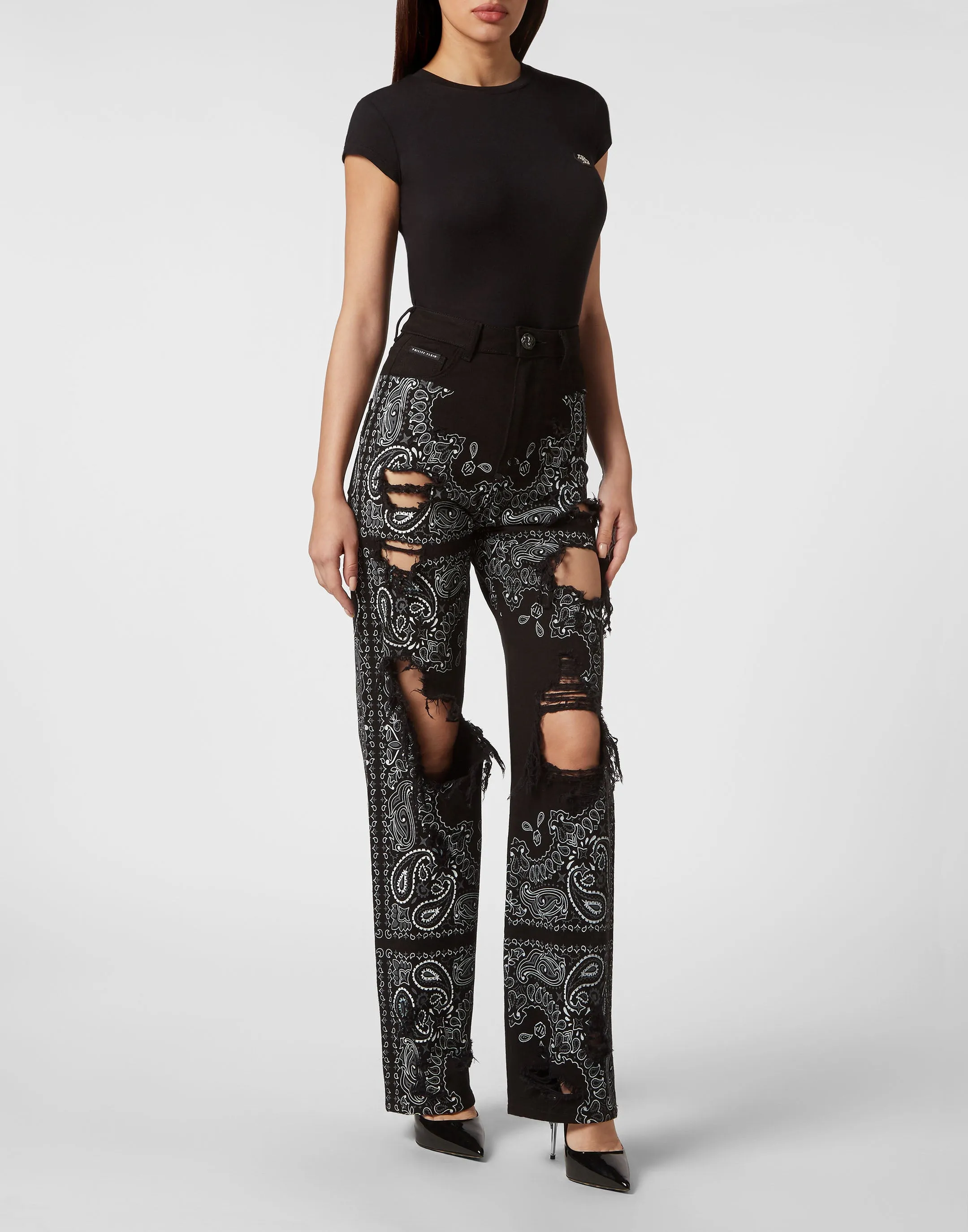 Denim Trousers Palace Fit Paisley Skull