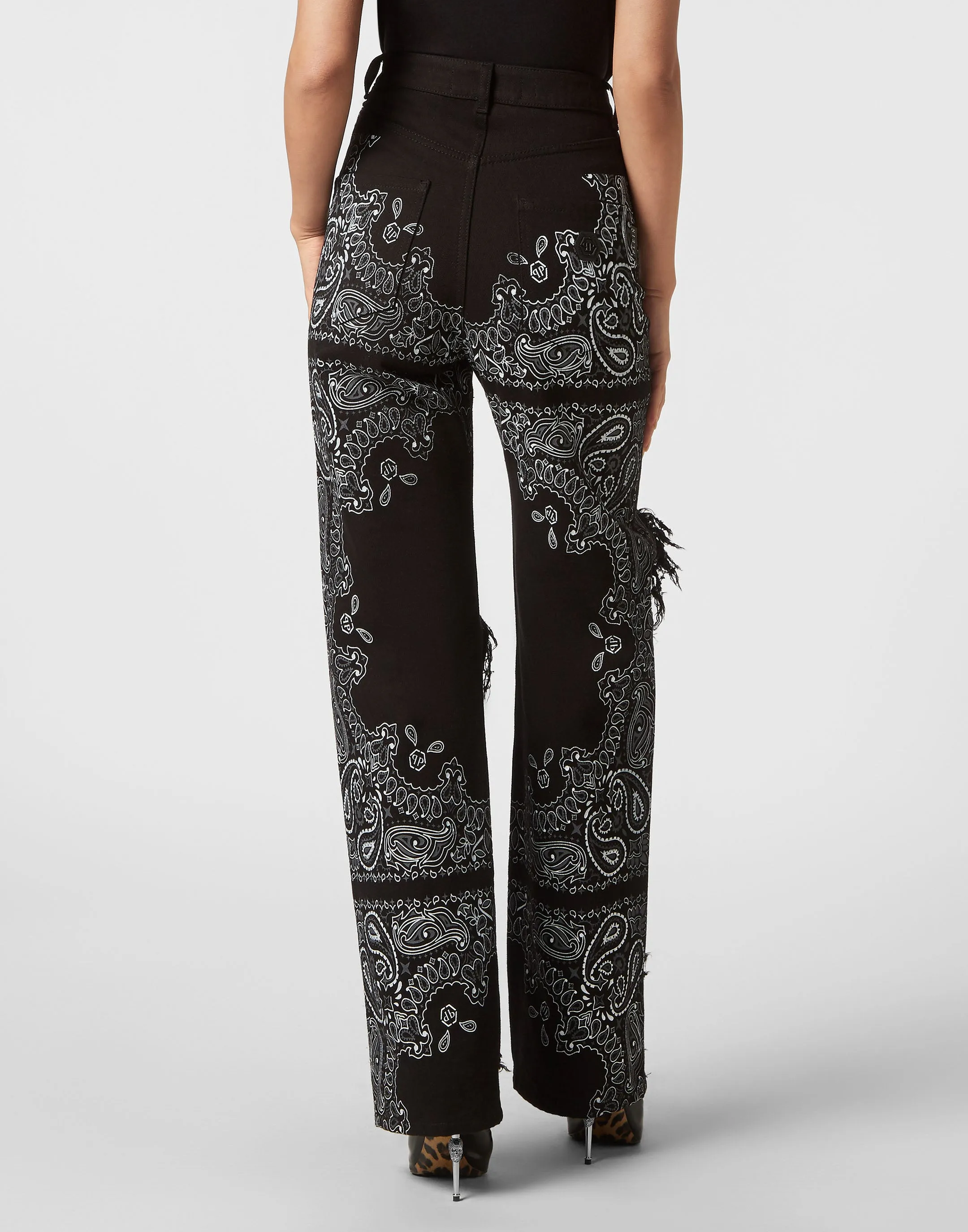 Denim Trousers Palace Fit Paisley Skull