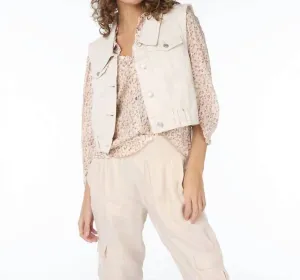 Denim Vest In Sand
