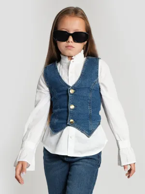 DL1961 Girls Zizi Denim Waistocoat in Blue