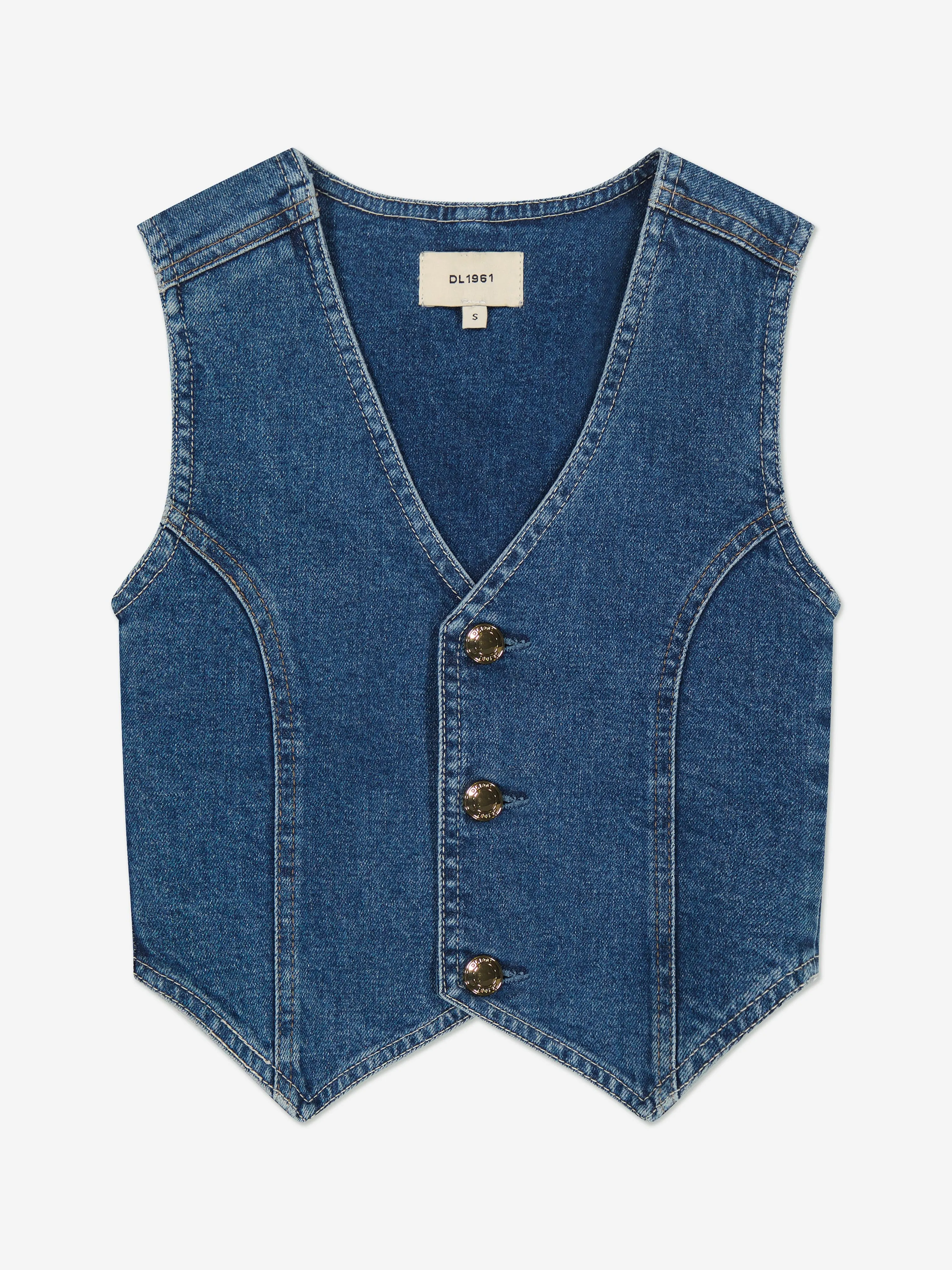 DL1961 Girls Zizi Denim Waistocoat in Blue