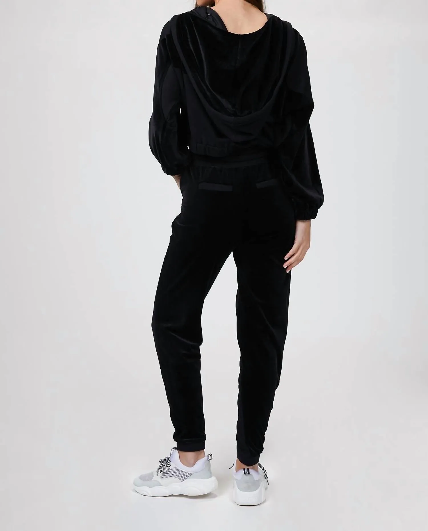 Dual Fabric Sweatshirt In Black
