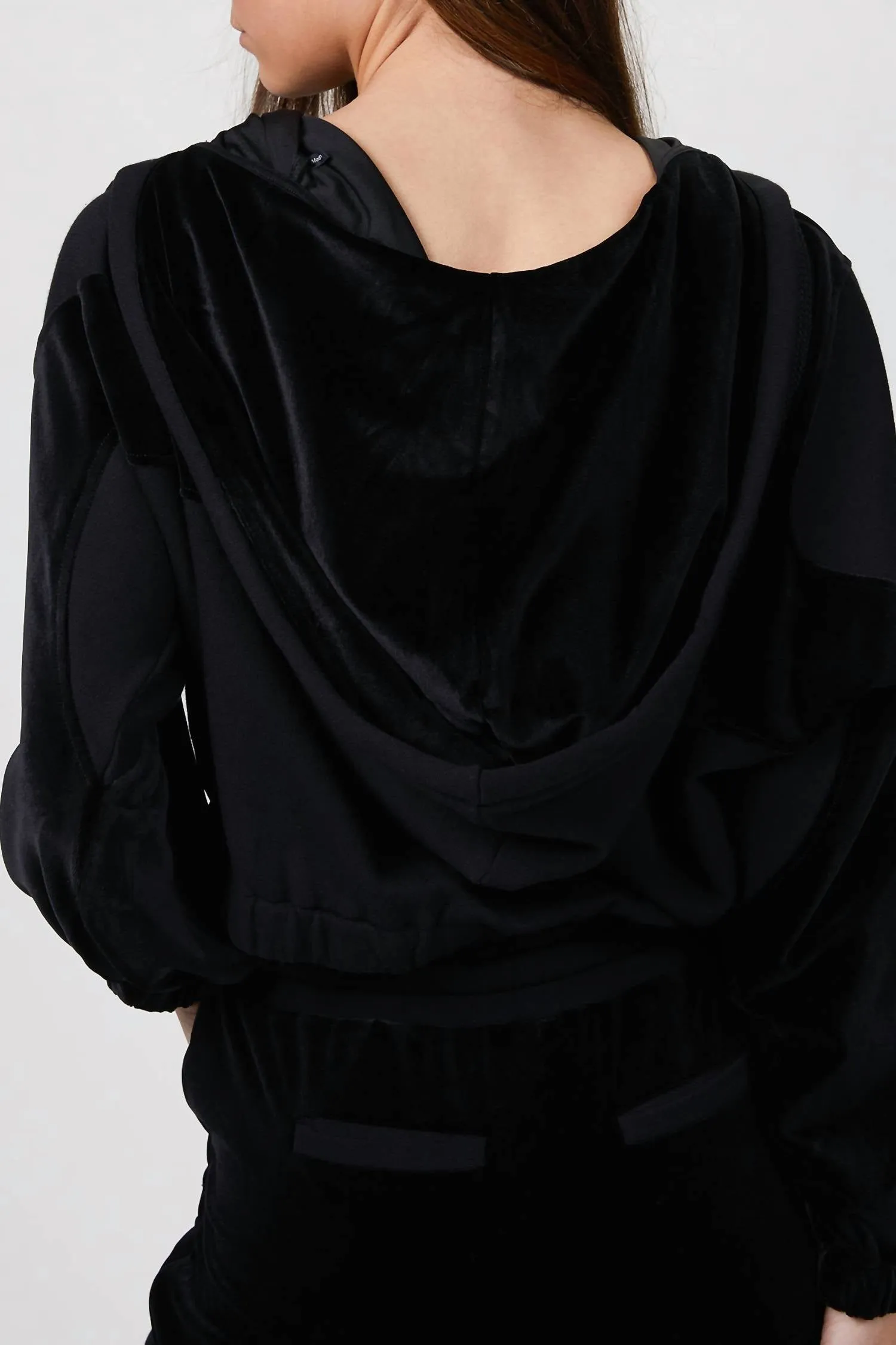 Dual Fabric Sweatshirt In Black