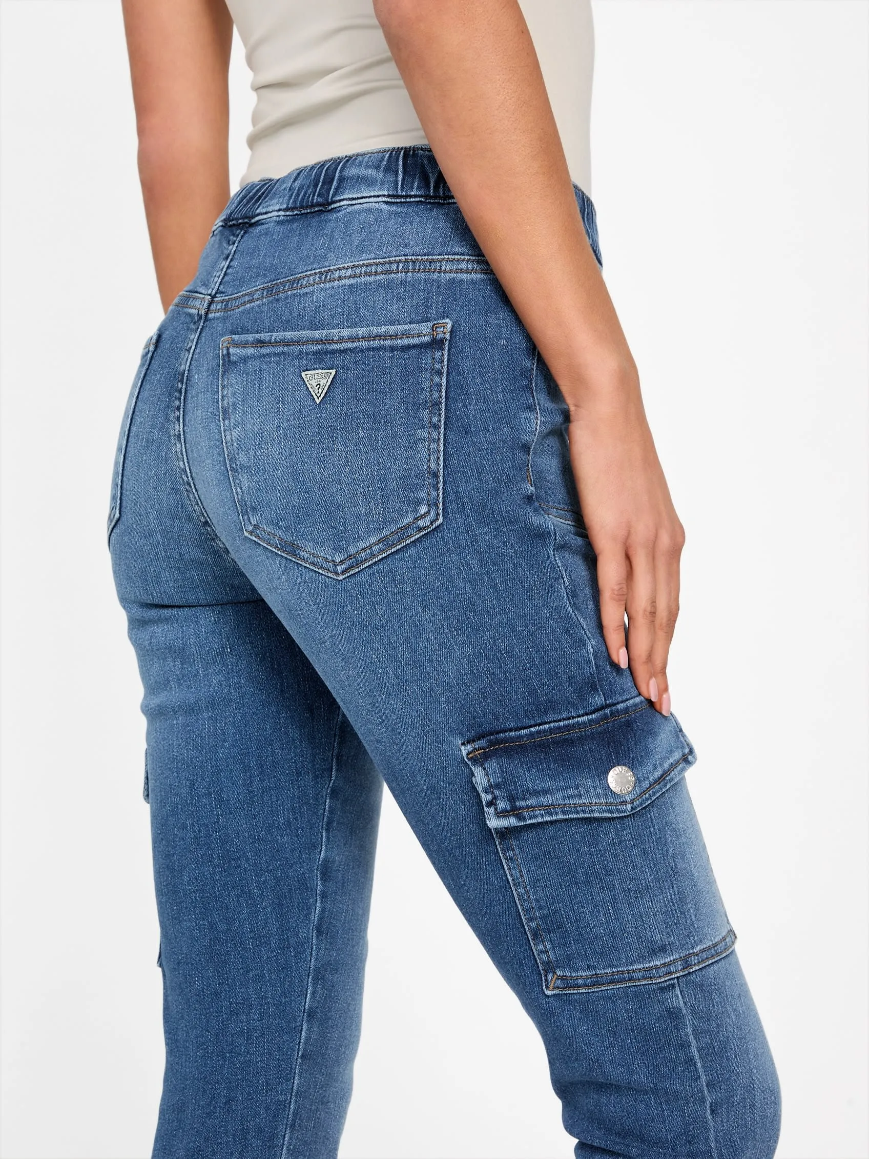 Eco Luna Mid-Rise Cargo Denim Joggers