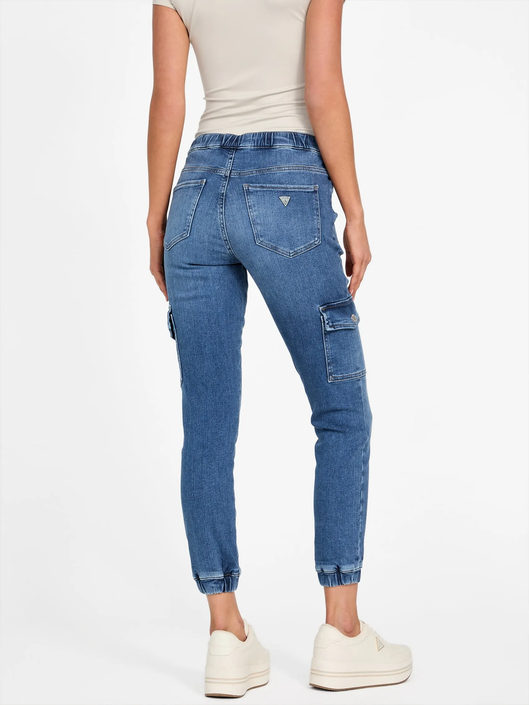 Eco Luna Mid-Rise Cargo Denim Joggers