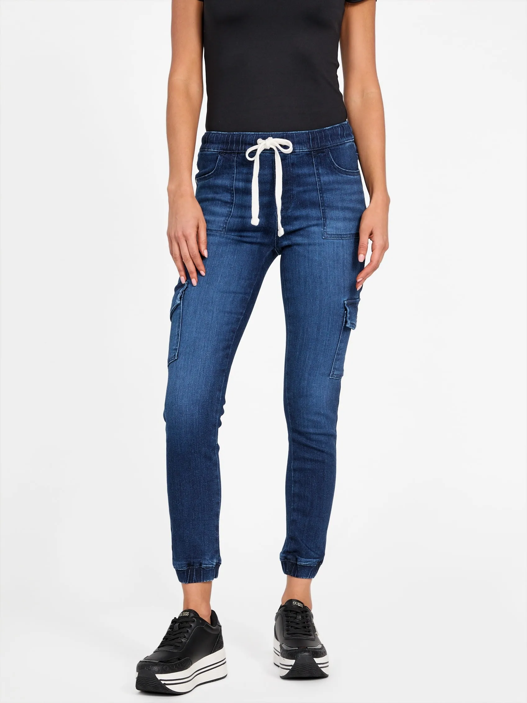 Eco Luna Mid-Rise Cargo Denim Joggers