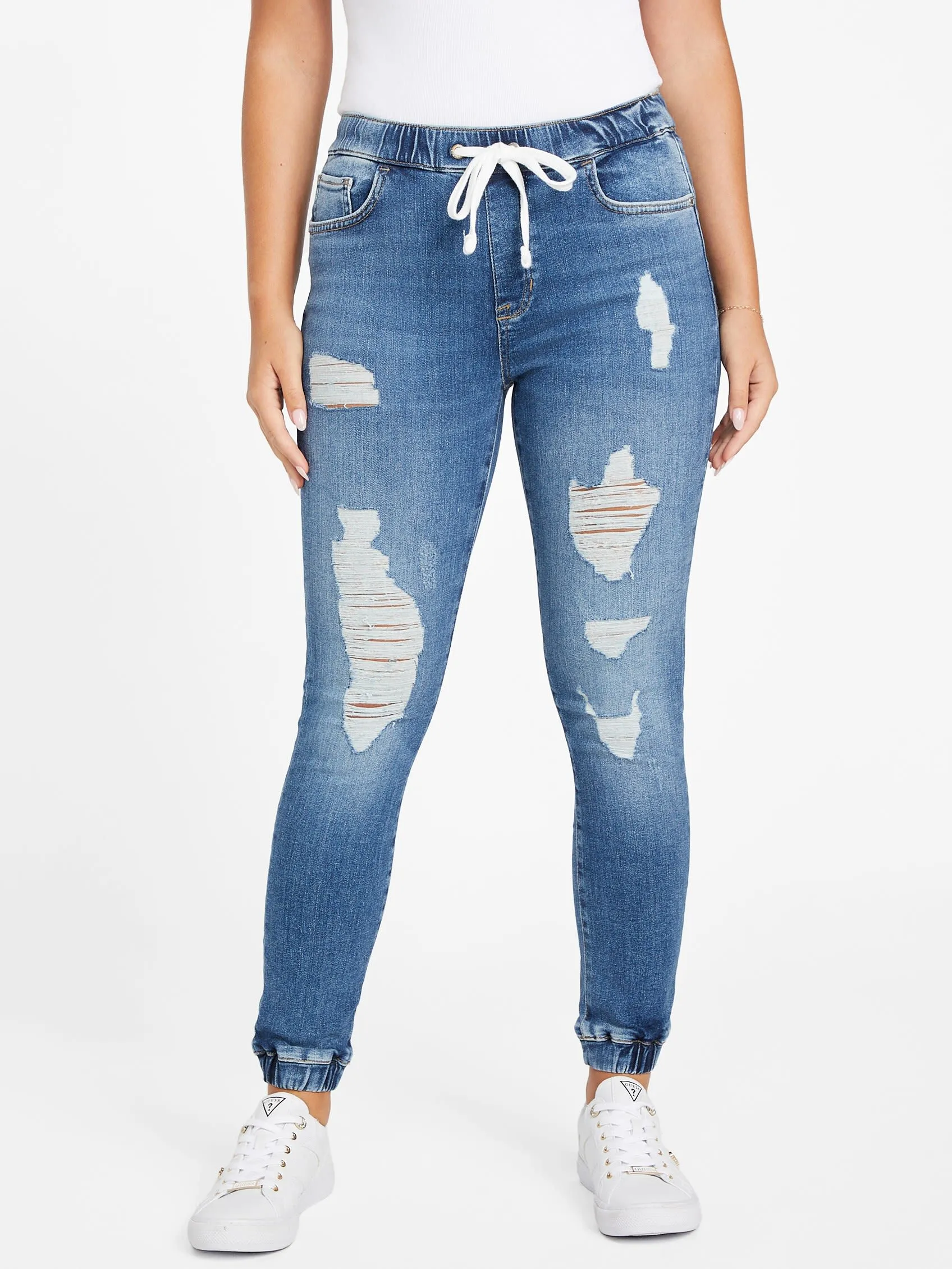 Eco Mary Destroyed Denim Joggers