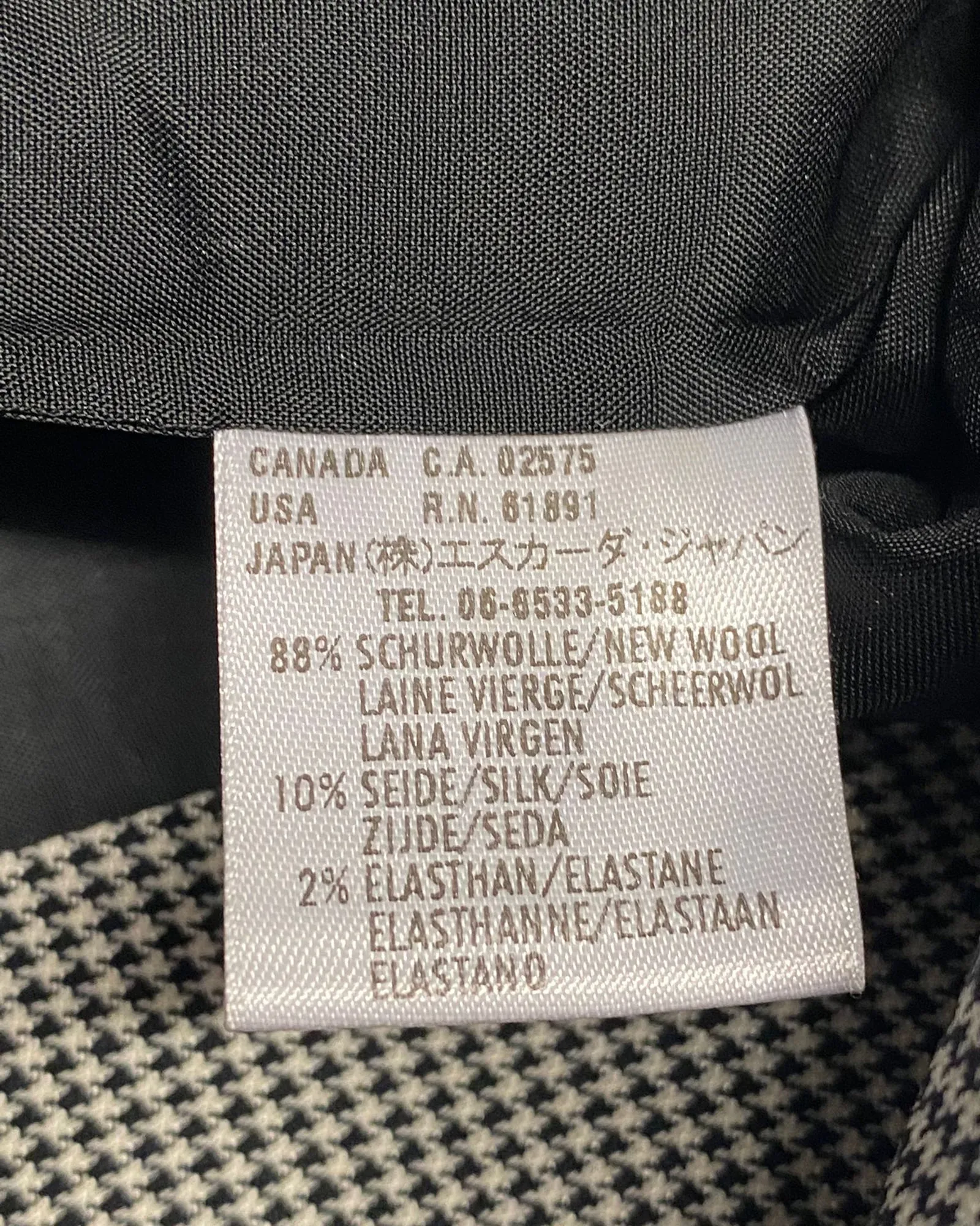 Escada Beaded Houndstooth Trouser Suit Set in Grey Wool