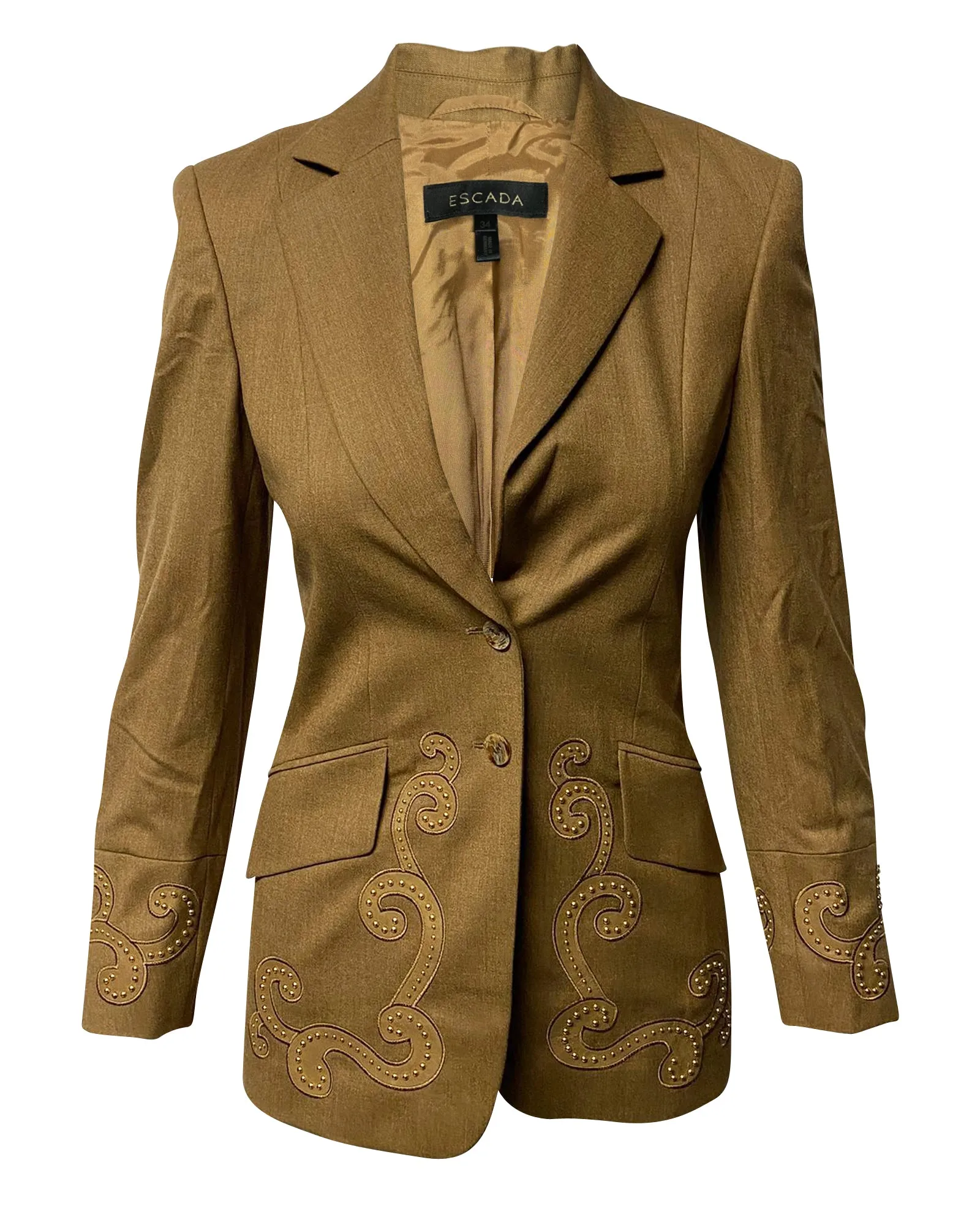 Escada Trouser Suit Set in Brown Wool