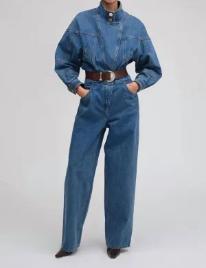 Eugene Jumpsuit In Lightwash Blue Denim