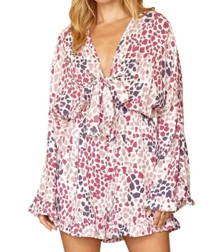 Feeling Nostalgic Romper In Magenta Multi