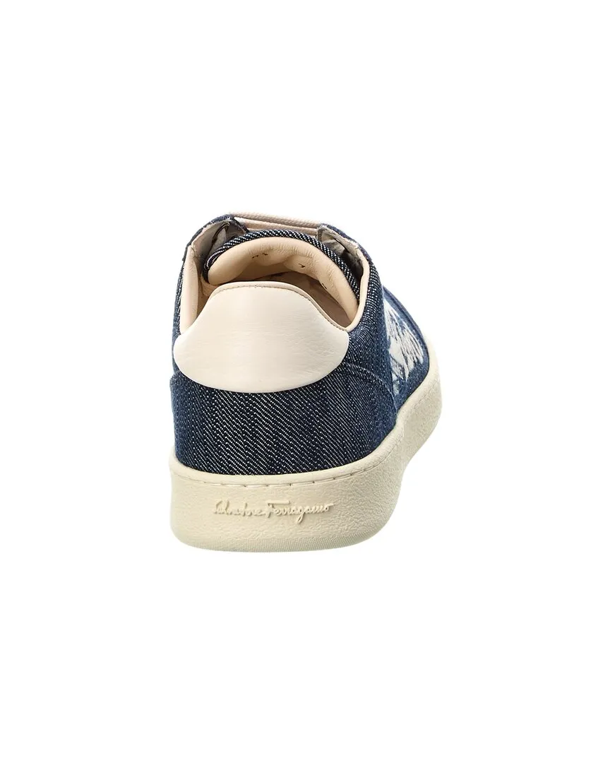 Ferragamo Achille Denim & Suede Sneaker