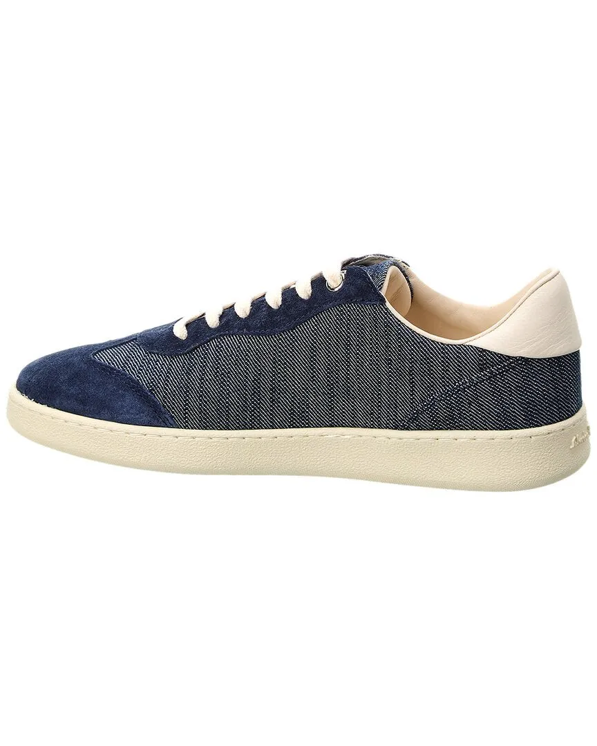 Ferragamo Achille Denim & Suede Sneaker