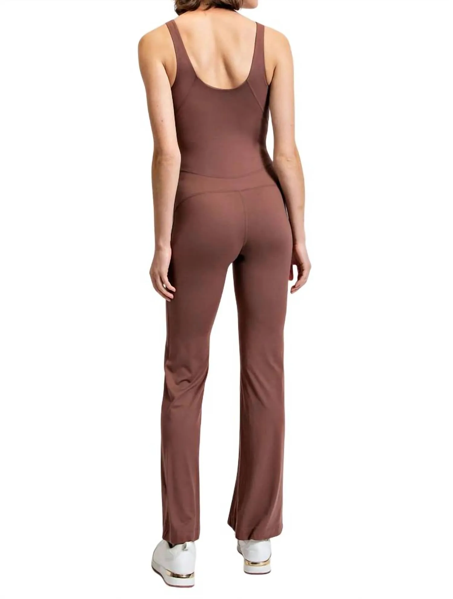 Flared Leg Jumpsuit In Smoky Topaz
