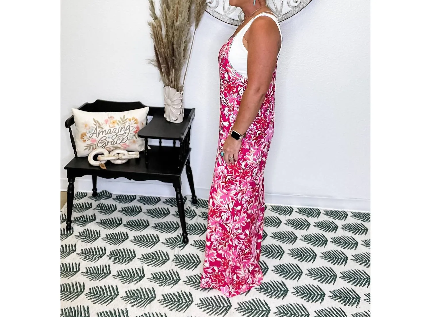 Floral Jumpsuit In Pink