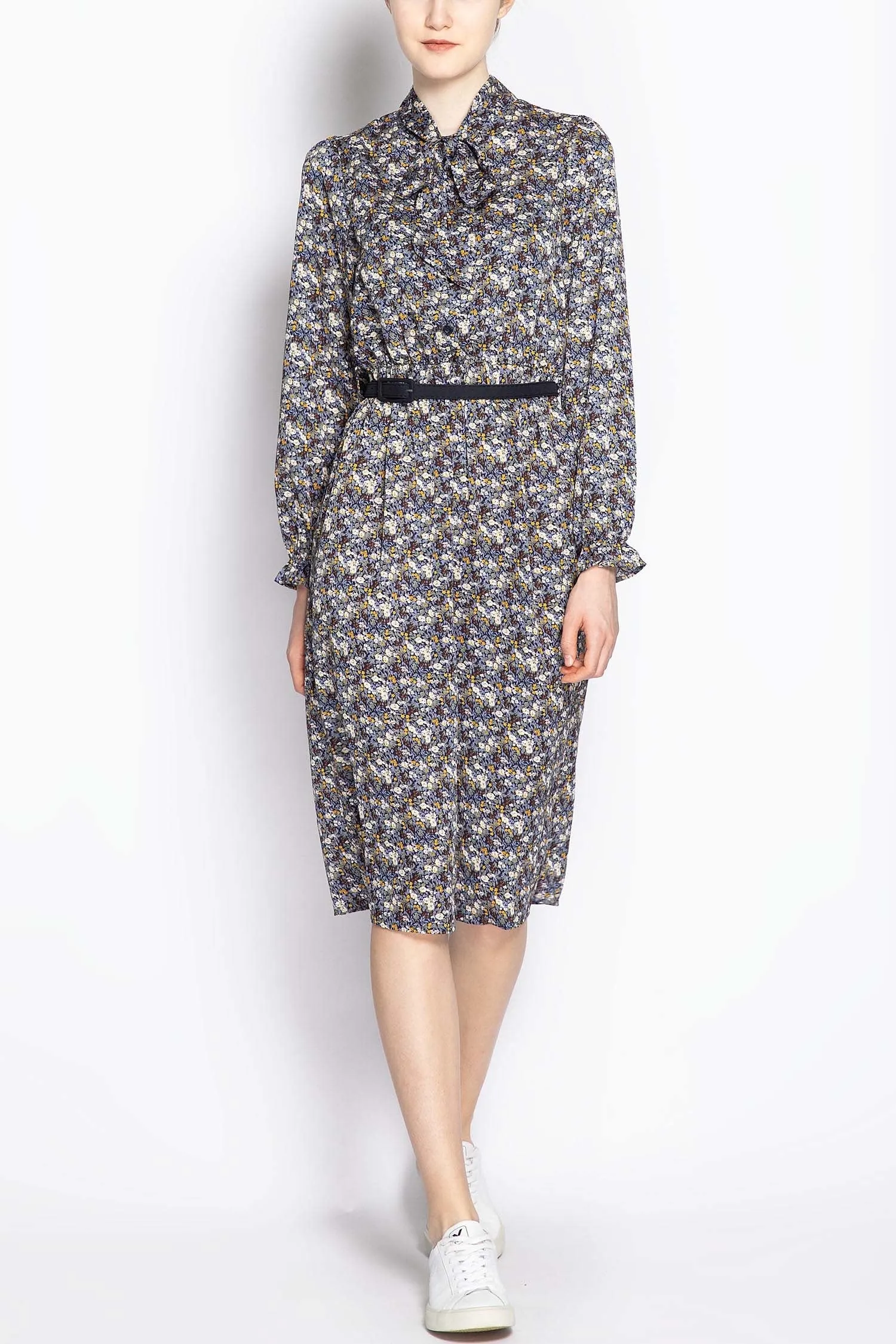 Floral Print Dress With Belt
