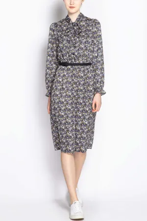 Floral Print Dress With Belt