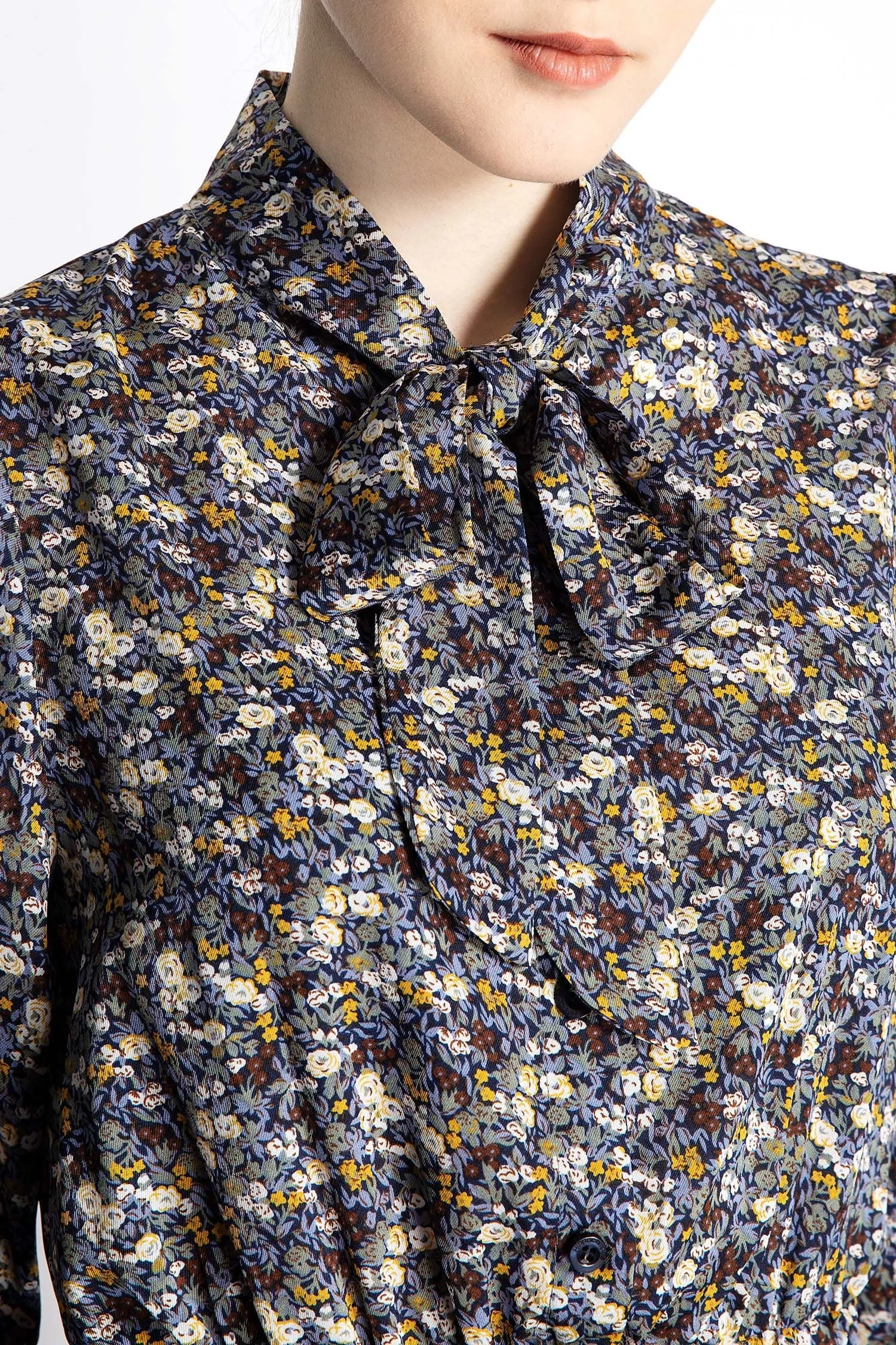 Floral Print Dress With Belt