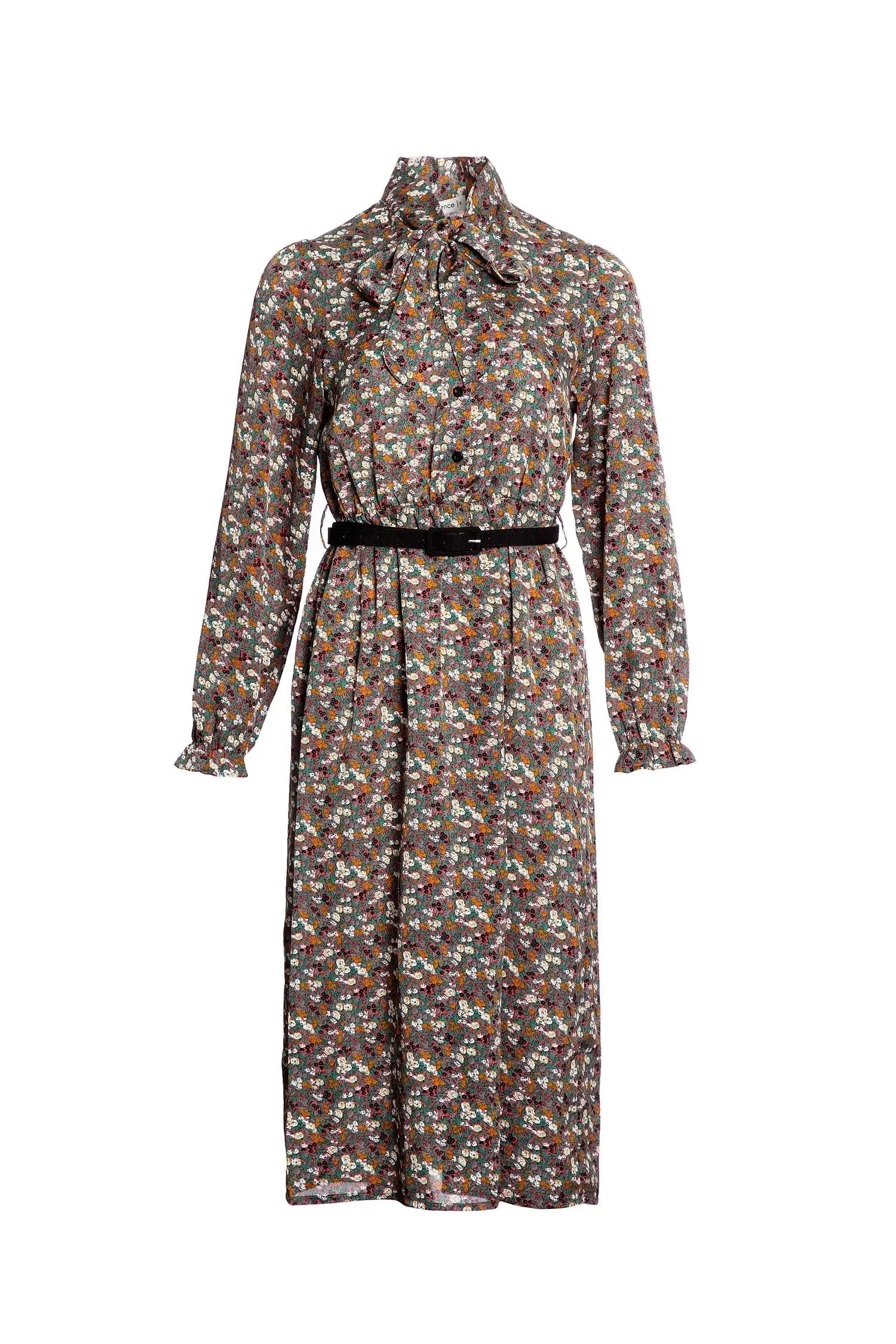 Floral Print Dress With Belt