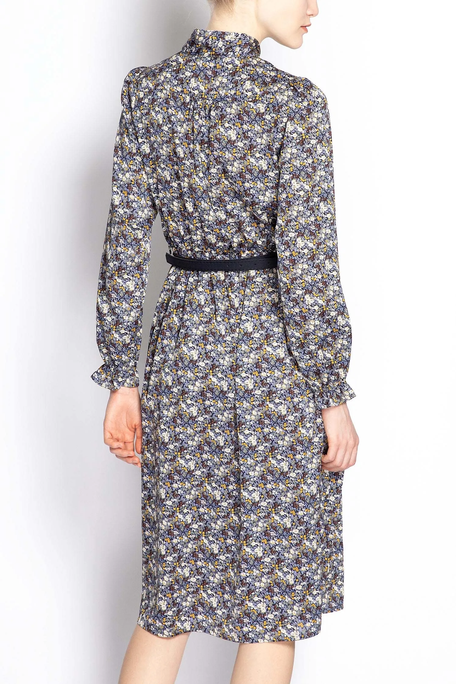 Floral Print Dress With Belt